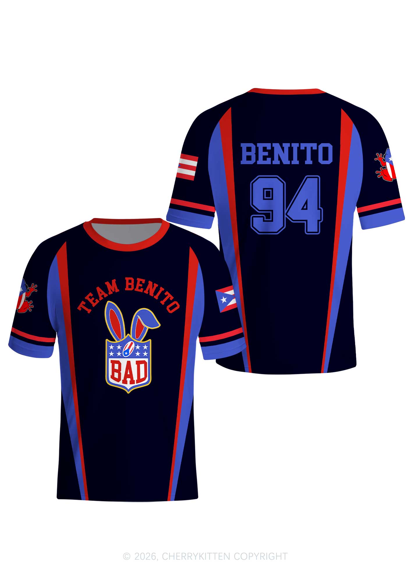 Black Football Bunny Y2K Football Jersey Shirts Cherrykitten