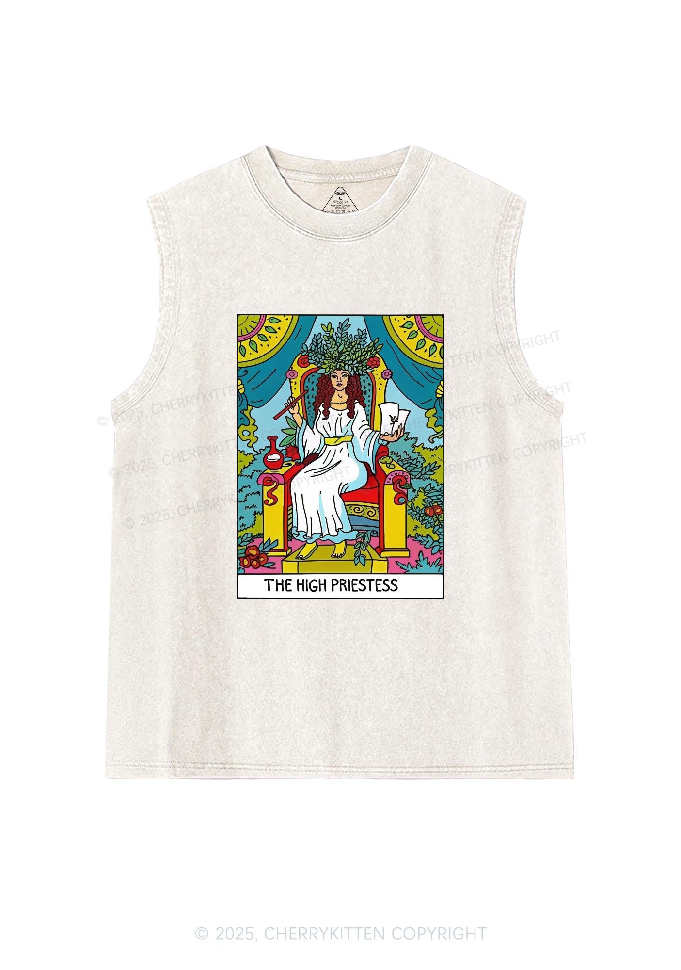 The High Priestess Y2K Washed Tank Cherrykitten
