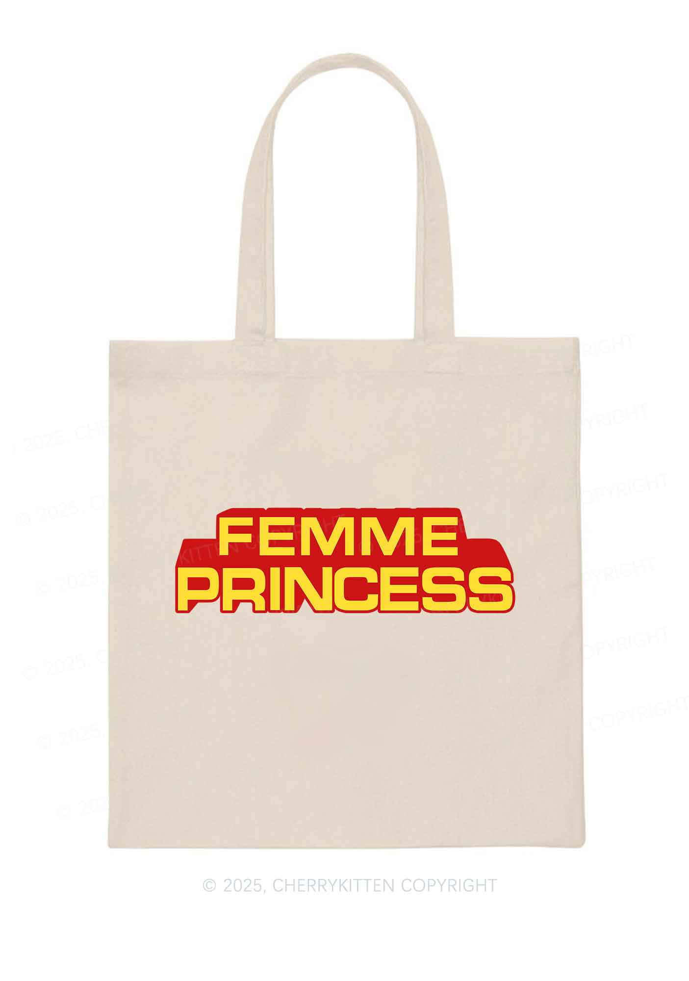 Femme Princess Pride Y2K Canvas Tote Bag Cherrykitten