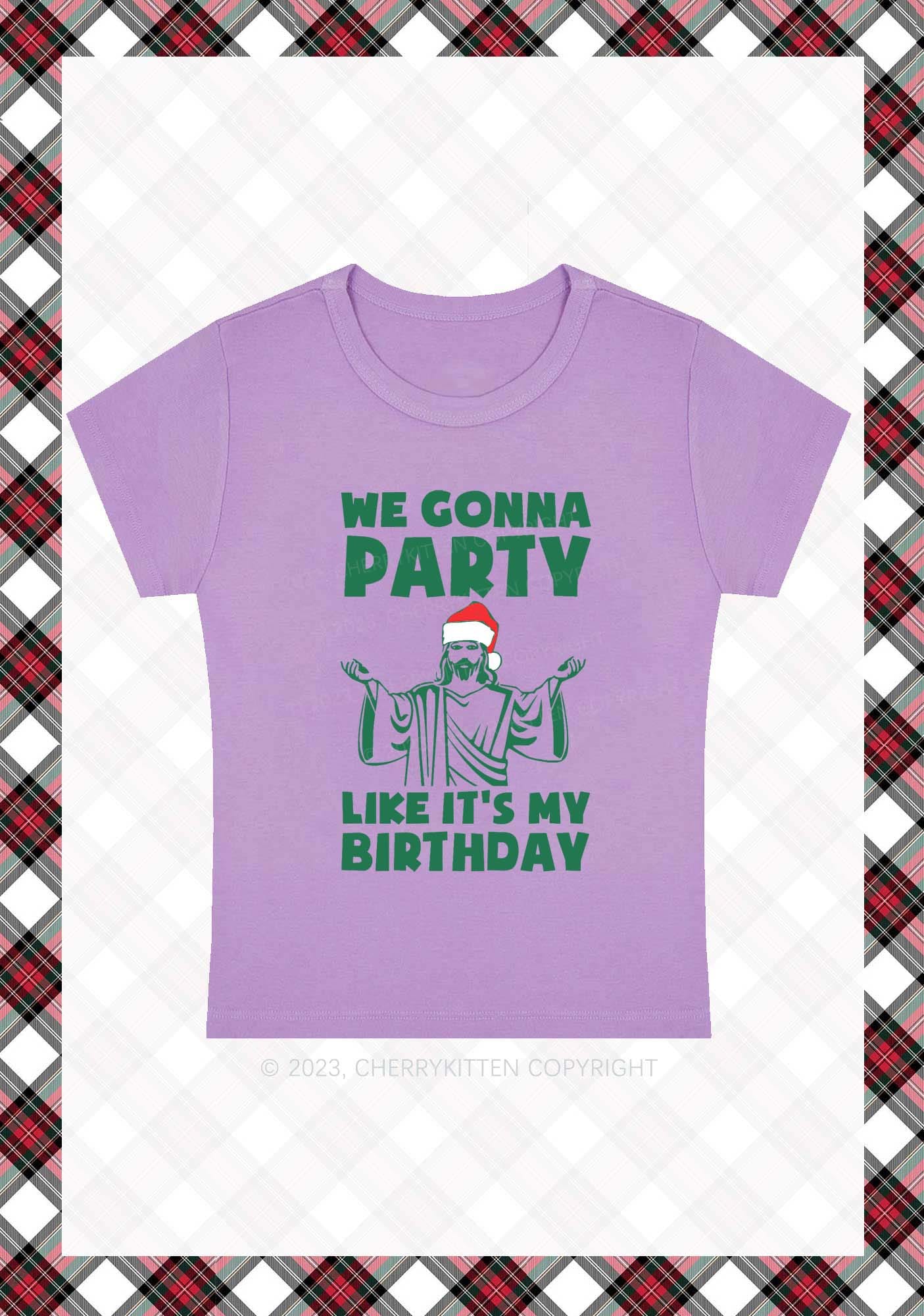 We Gonna Party Christmas Baby Tee Cherrykitten