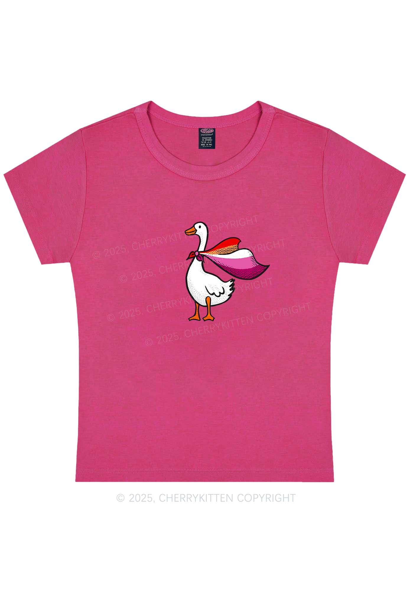 Lesbian Goose Pride Y2K Baby Tee Cherrykitten