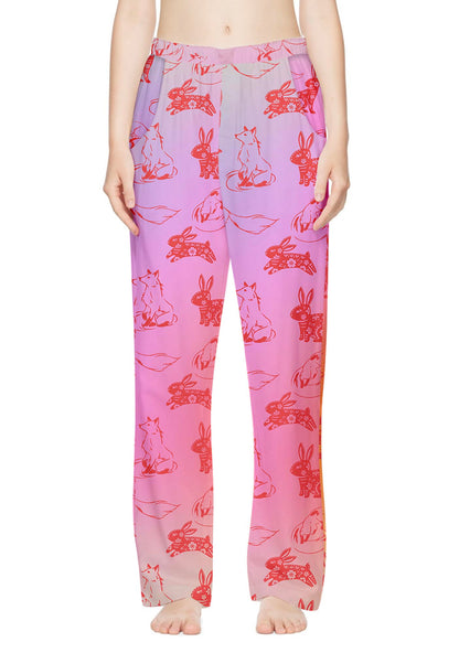 Rabbit&Fox Print Casual Pants