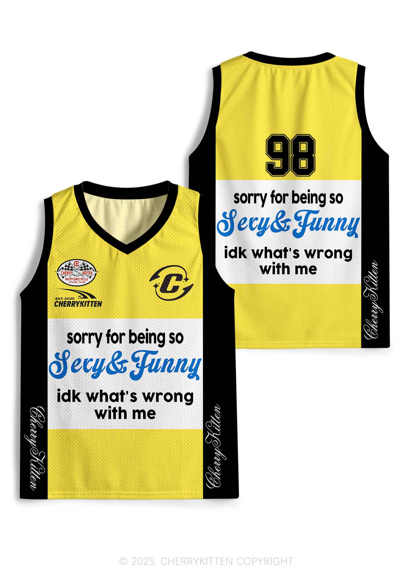 Custom Sorry For Being So Funny Y2K Sport Jersey Tank Cherrykitten