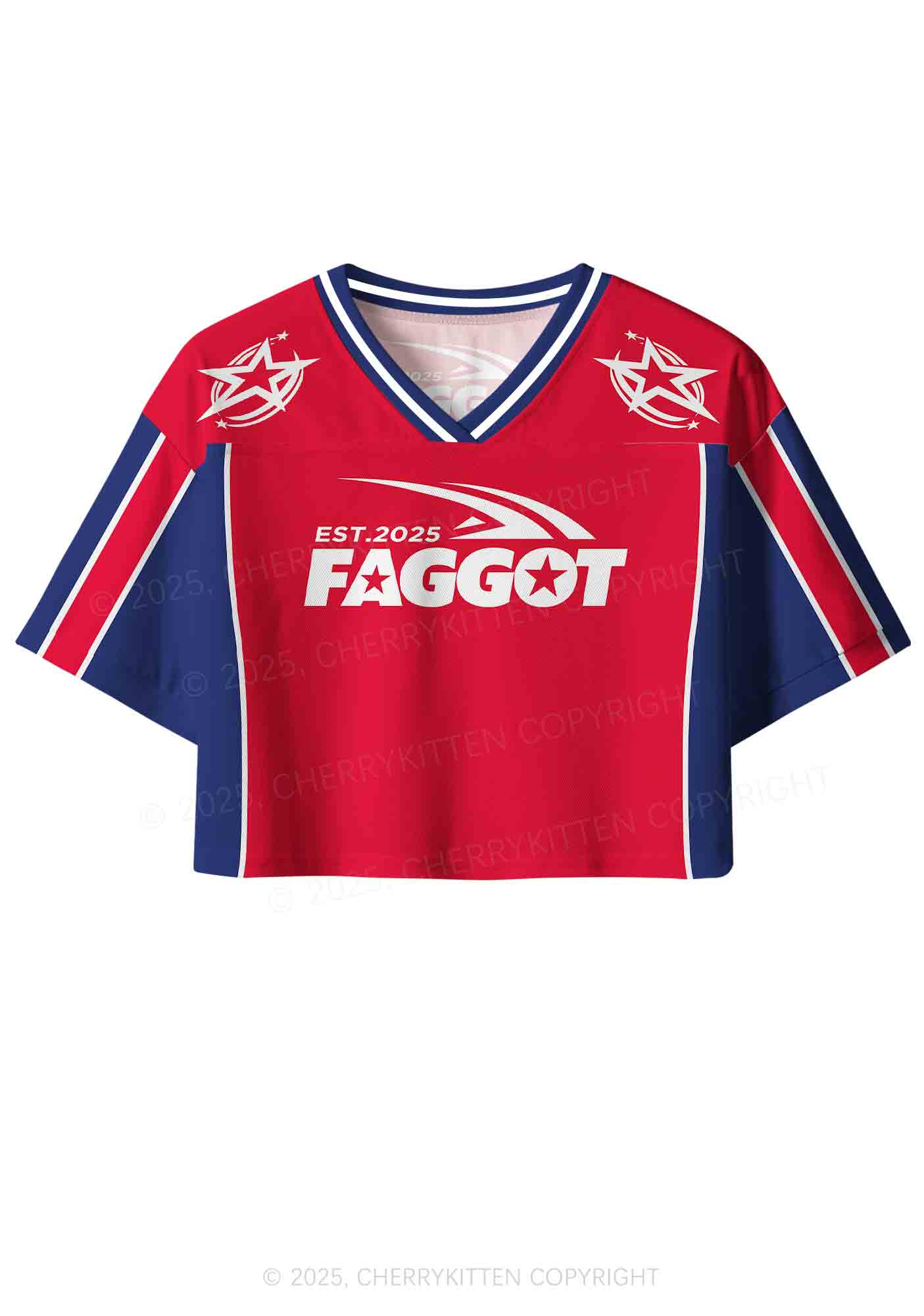 Custom Red Faggot Pride Y2K Crop Sport Jersey Shirts Cherrykitten