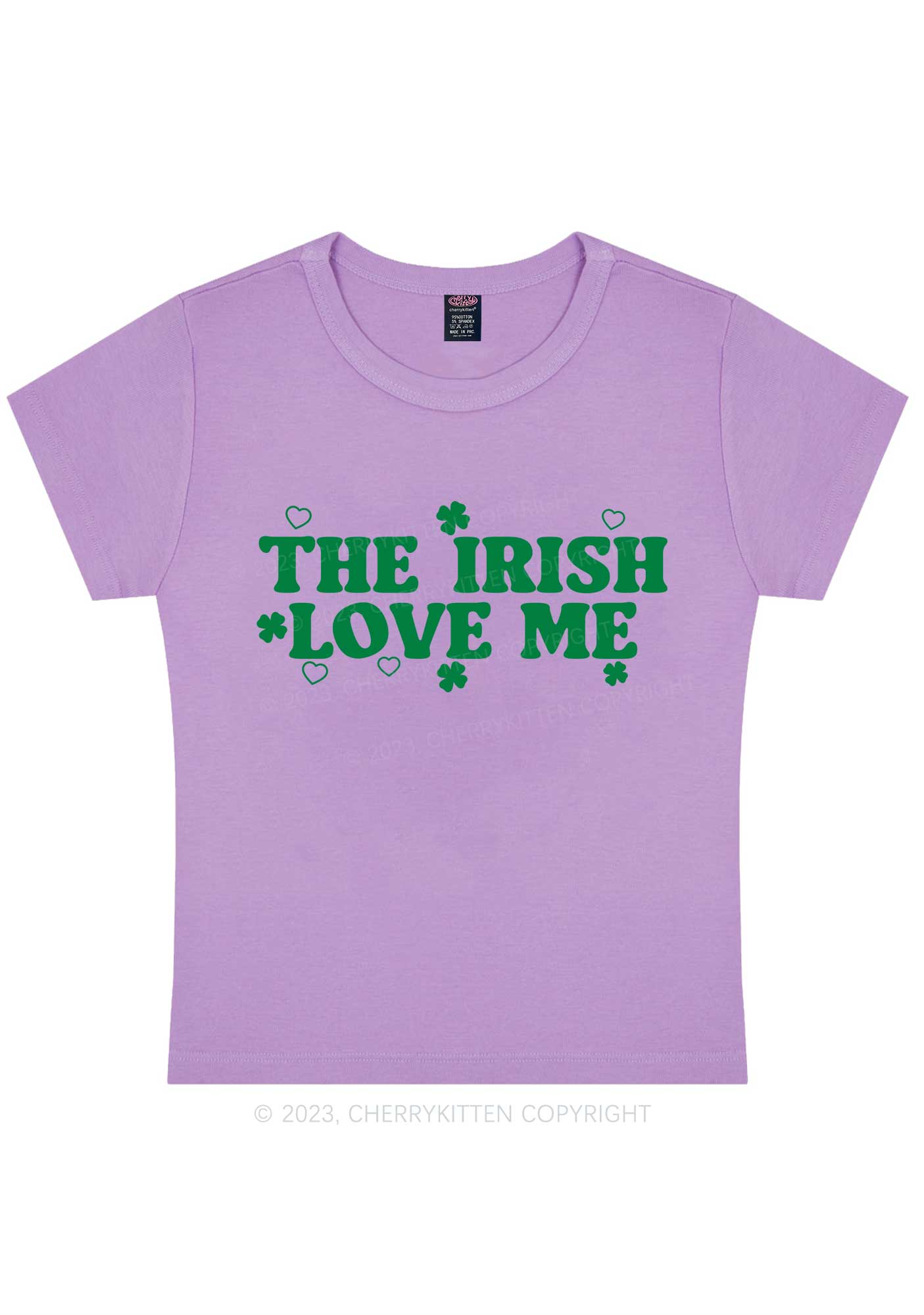 The Irish Love Me St Patricks Y2K Baby Tee Cherrykitten