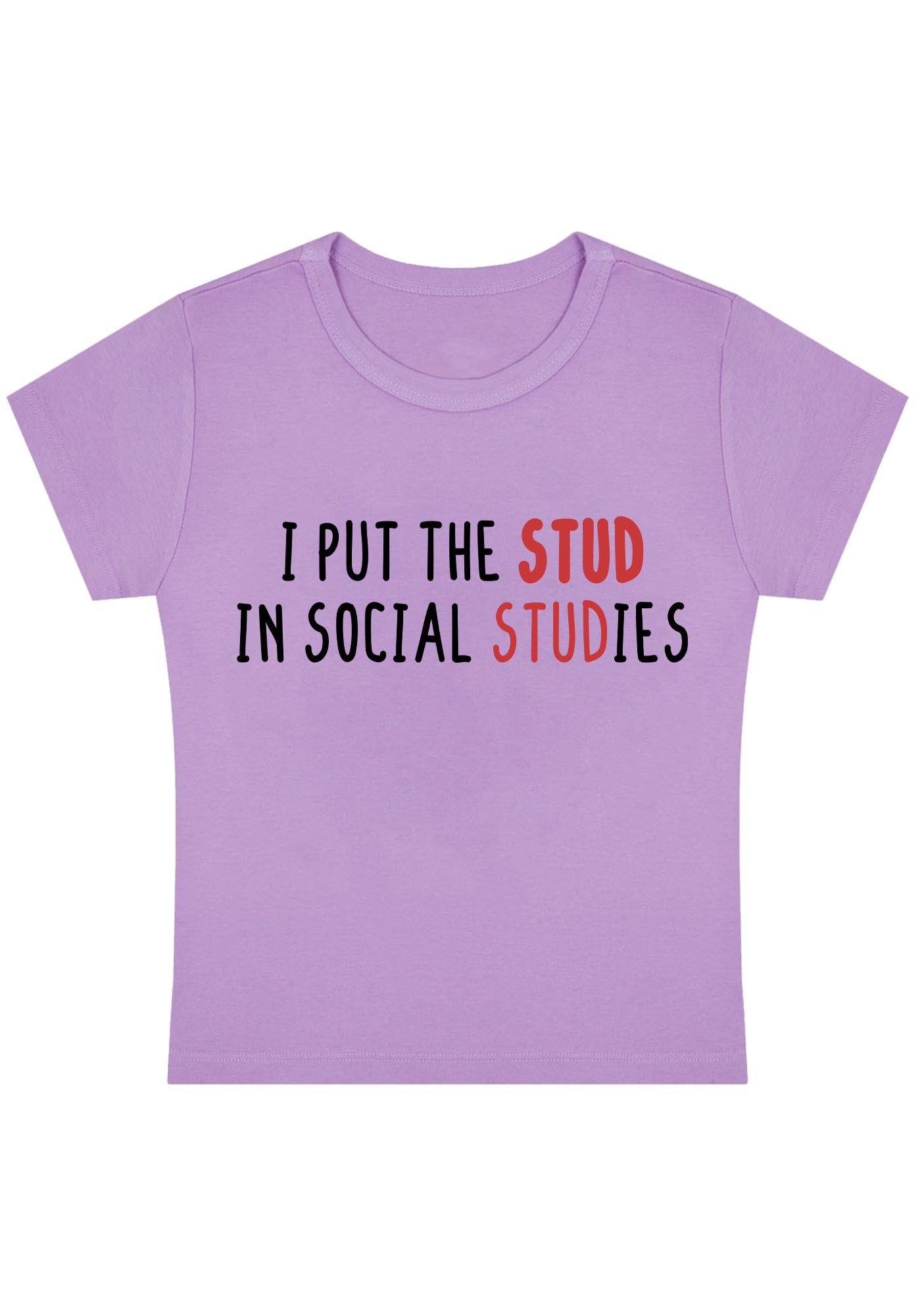 Curvy I Put The Stud In Social Studies Baby Tee