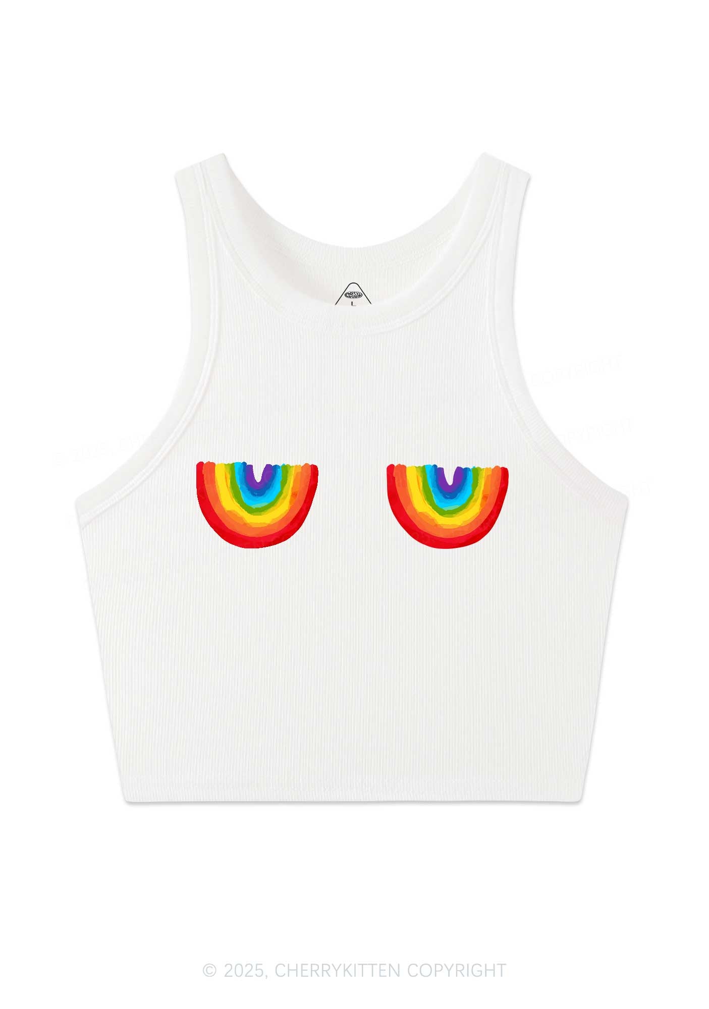 Rainbow Bxxb Y2K Crop Tank Top Cherrykitten