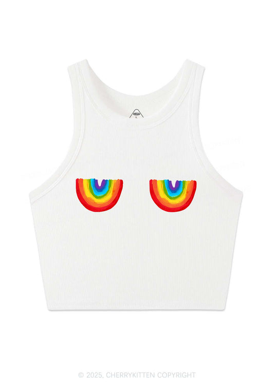 Rainbow Bxxb Y2K Crop Tank Top Cherrykitten