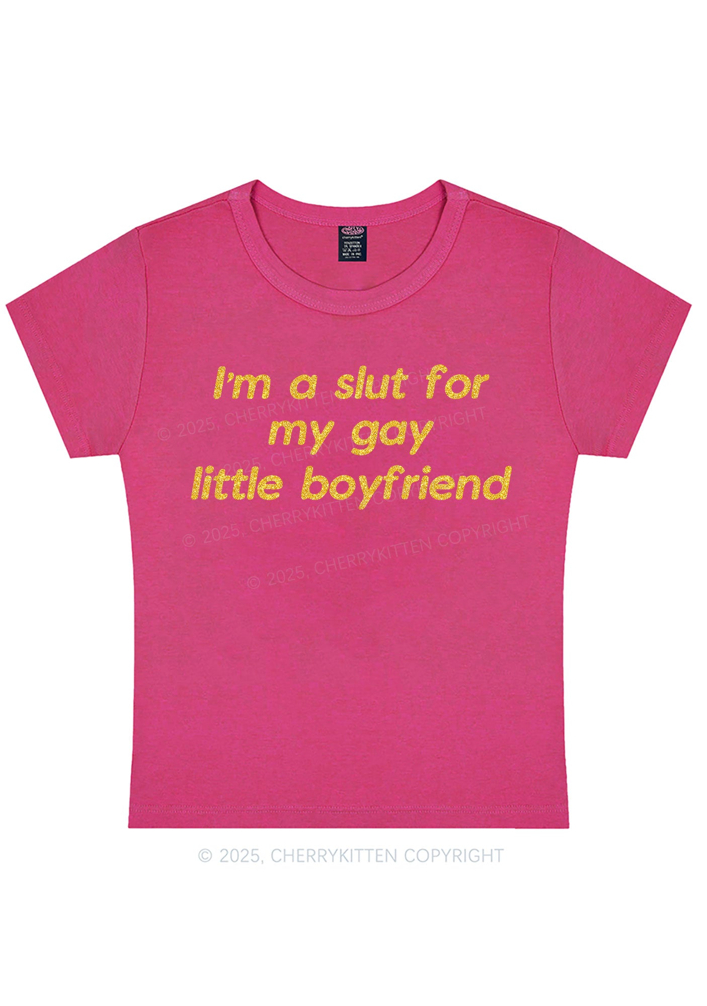 Glitter Slxt For My Gay BF Y2K Baby Tee Cherrykitten