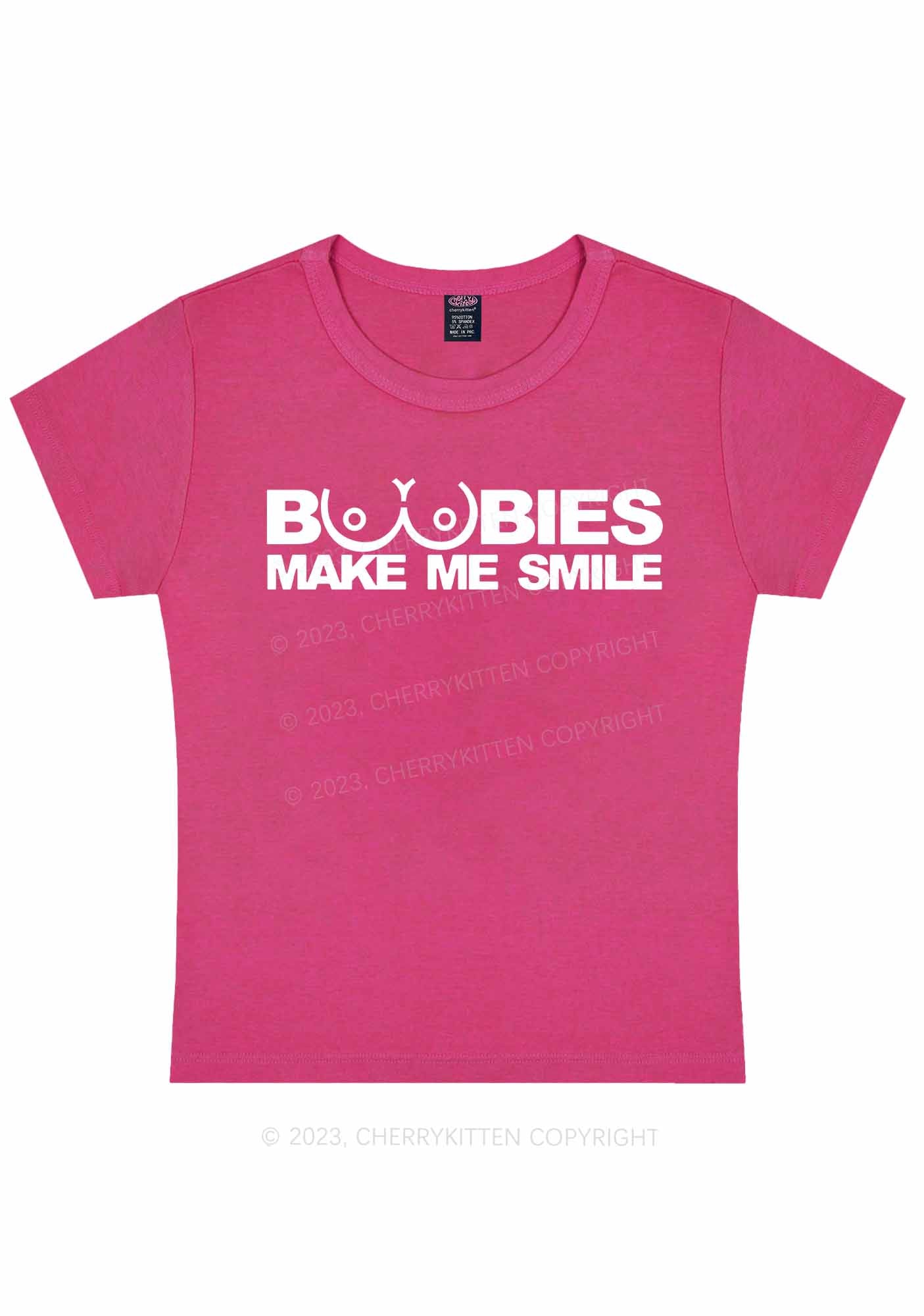 Curvy Make Me Smile Y2K Baby Tee Cherrykitten