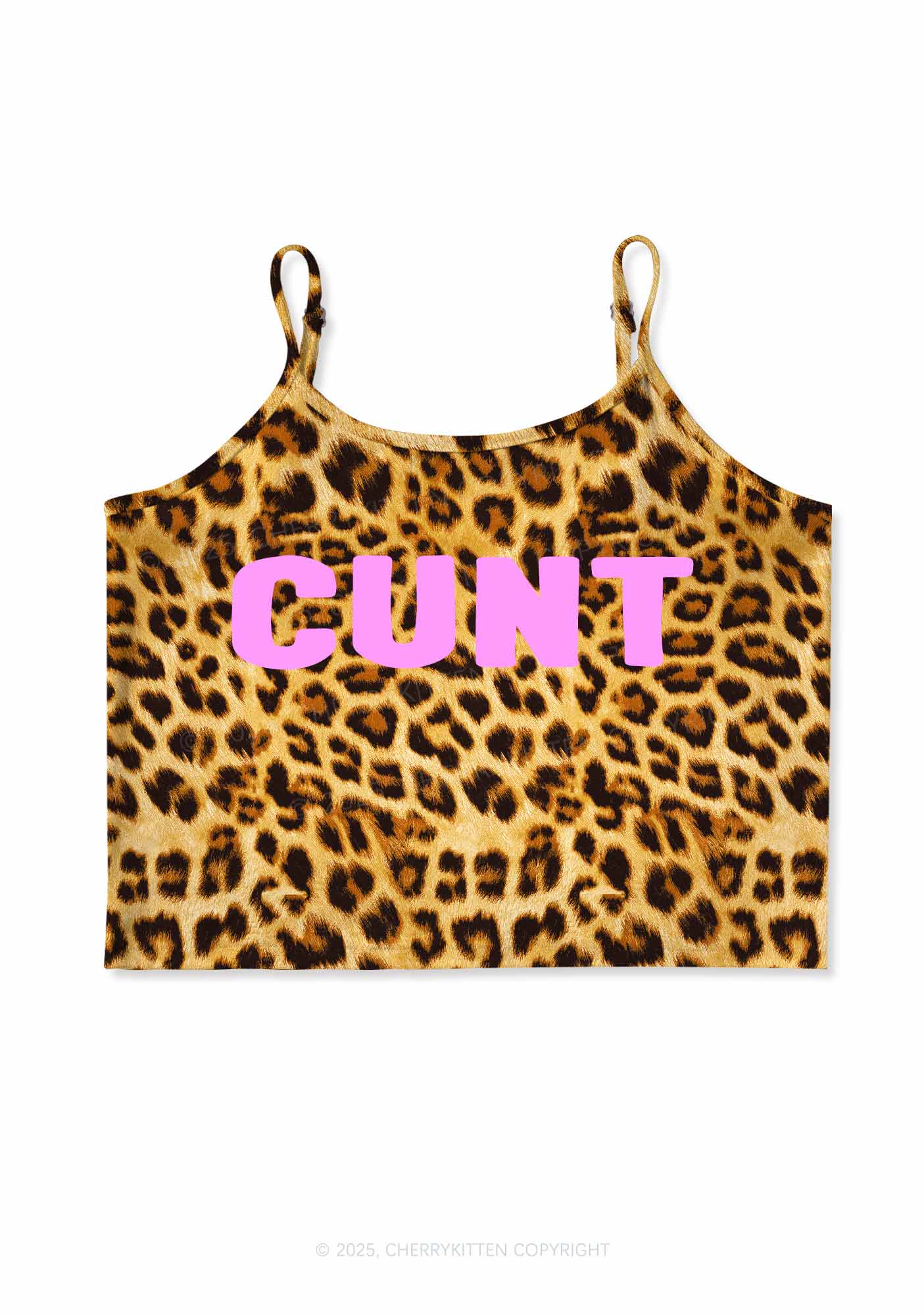 Cxxt Leopard Y2K Print Cami Crop Top Cherrykitten