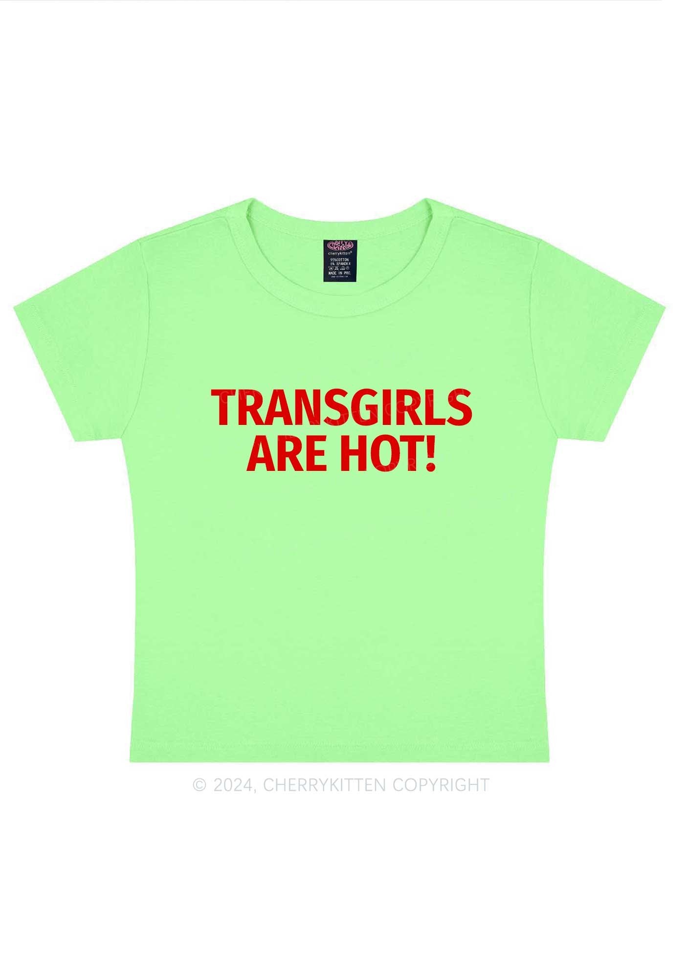 Transgirls Are Hot Y2K Baby Tee Cherrykitten