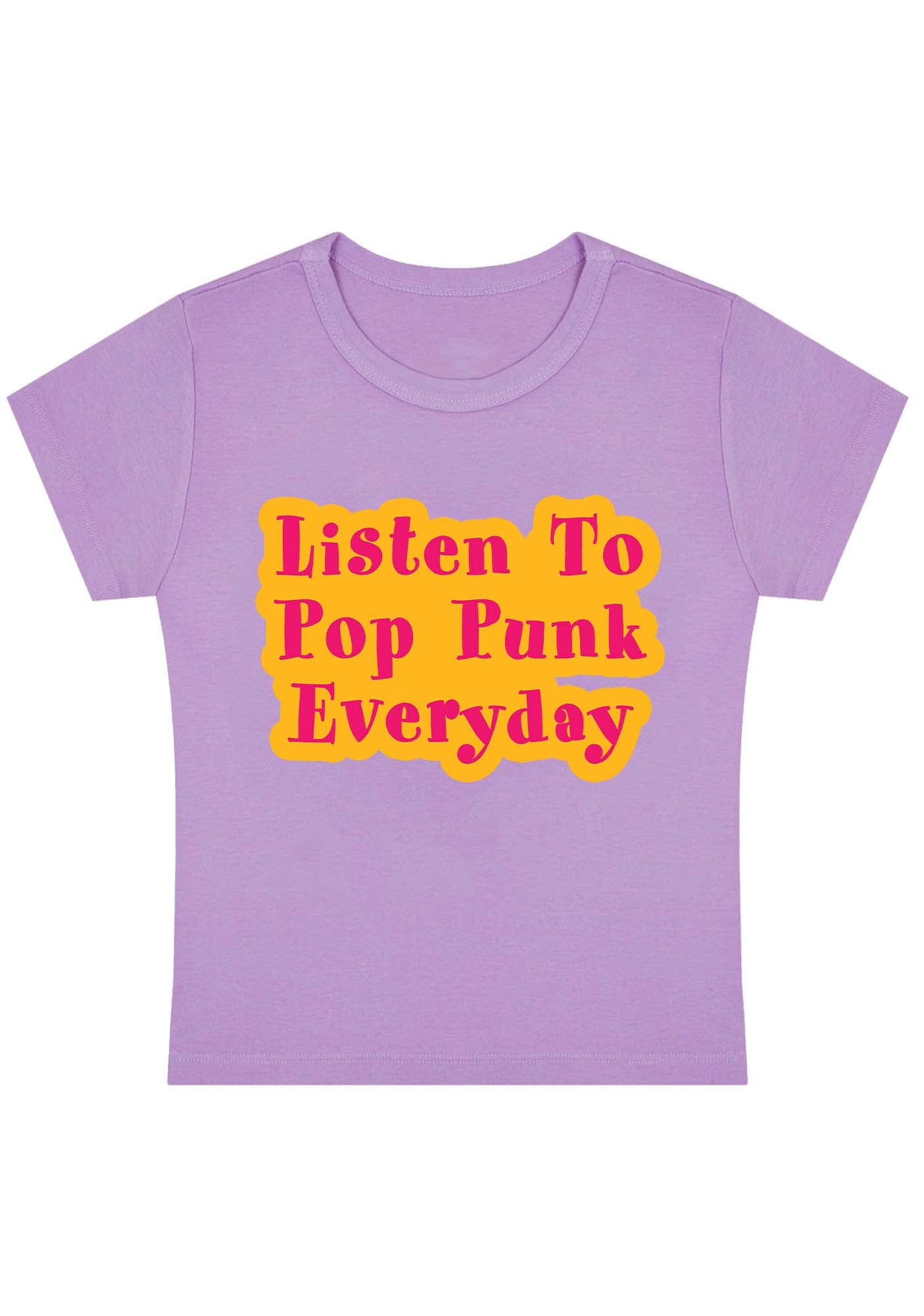 Listen To Pop Punk Everyday Y2K Baby Tee