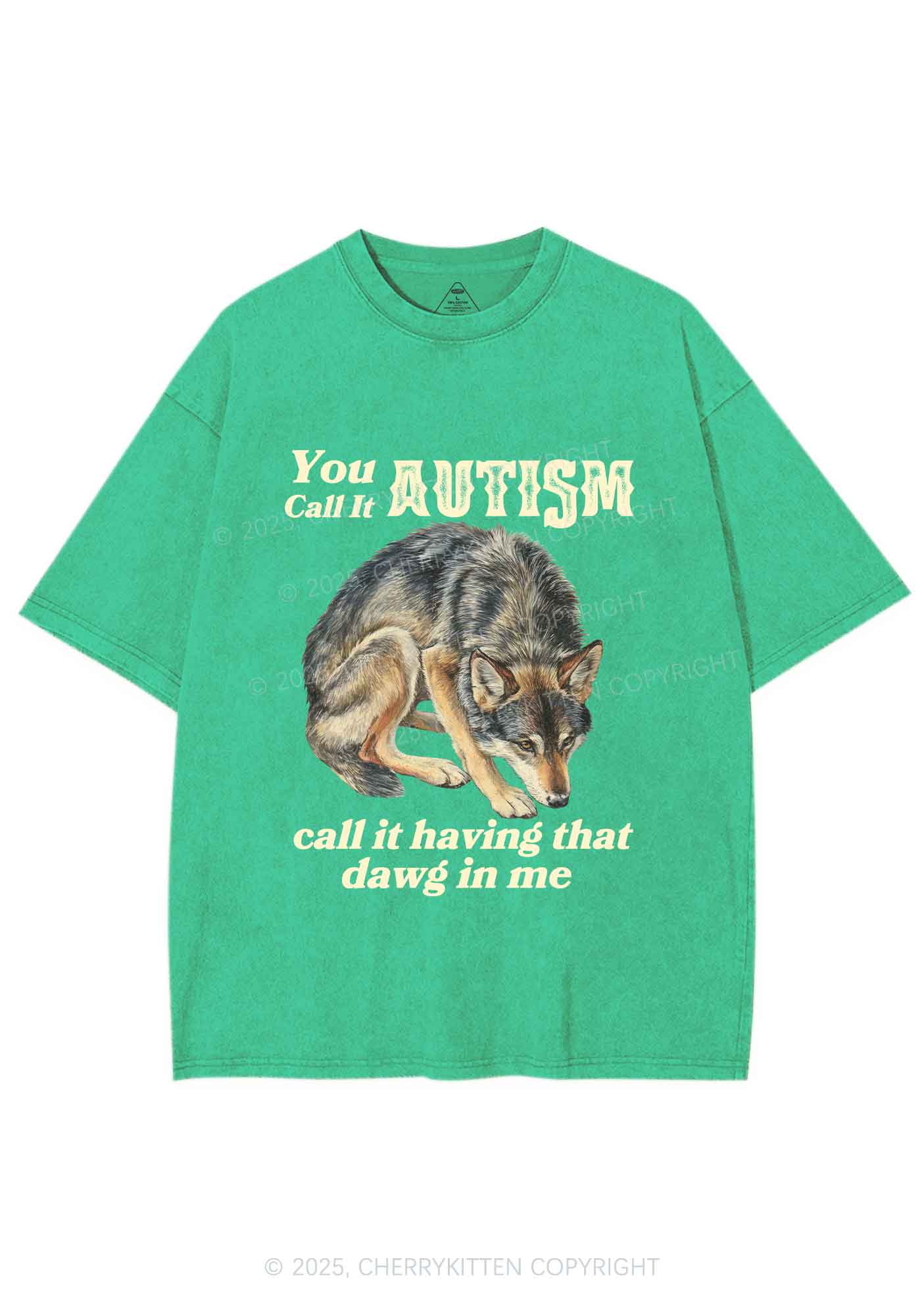 You Call It Autism Y2K Shirts Washed Tee Cherrykitten