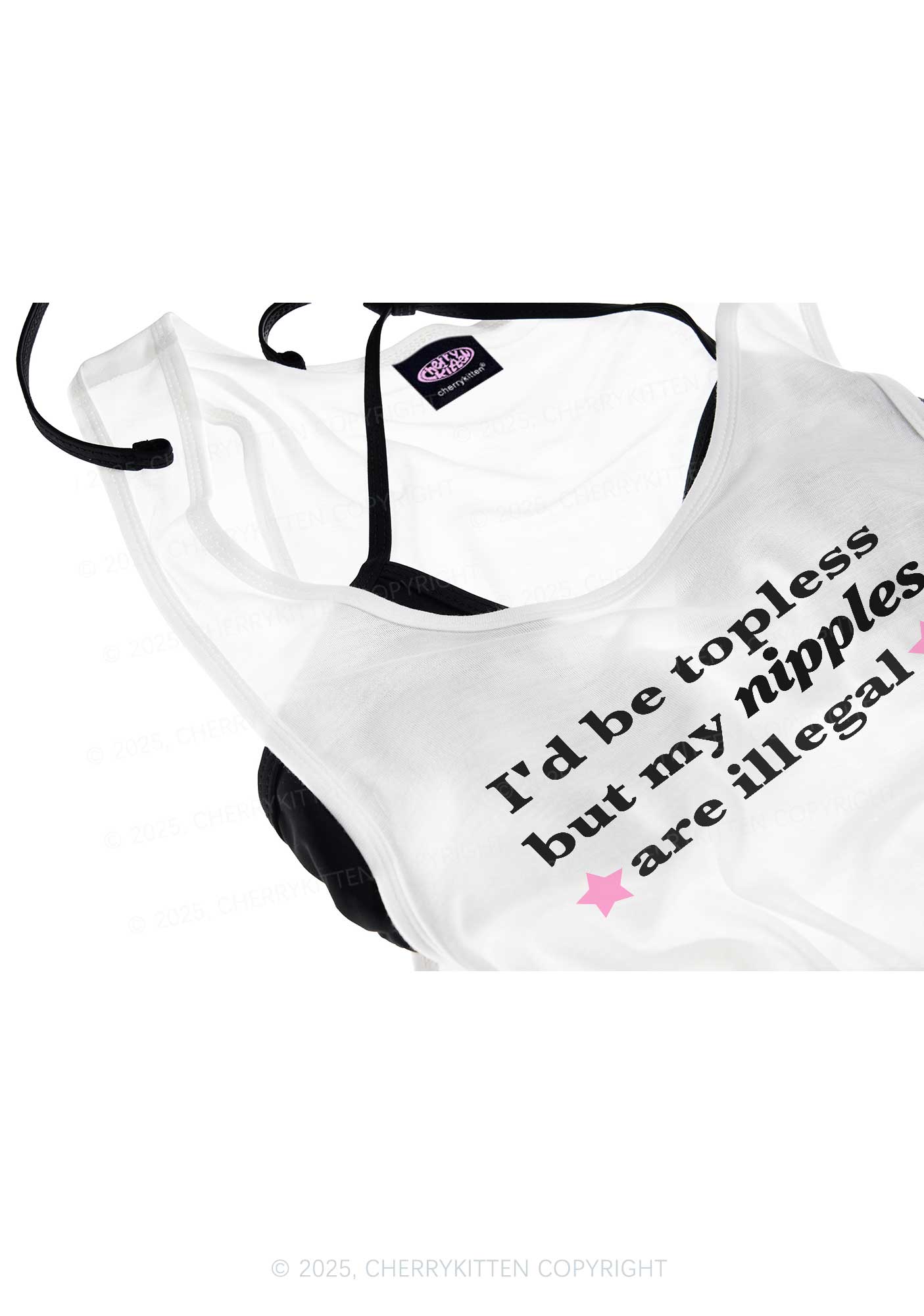 Nixxles Are Illegal Y2K Sheer Boyfriend Tank Cherrykitten