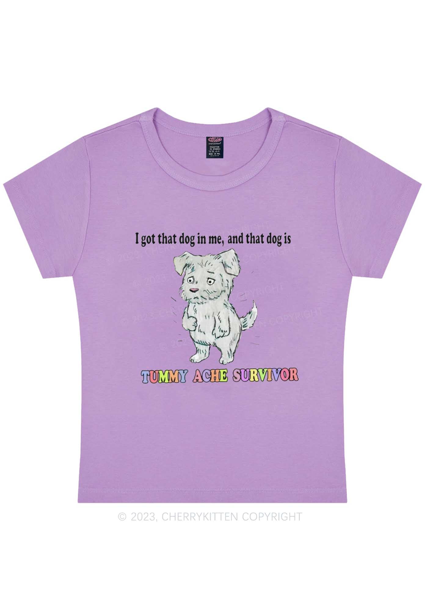 Curvy Tummy Ache Survivor Y2K Baby Tee Cherrykitten