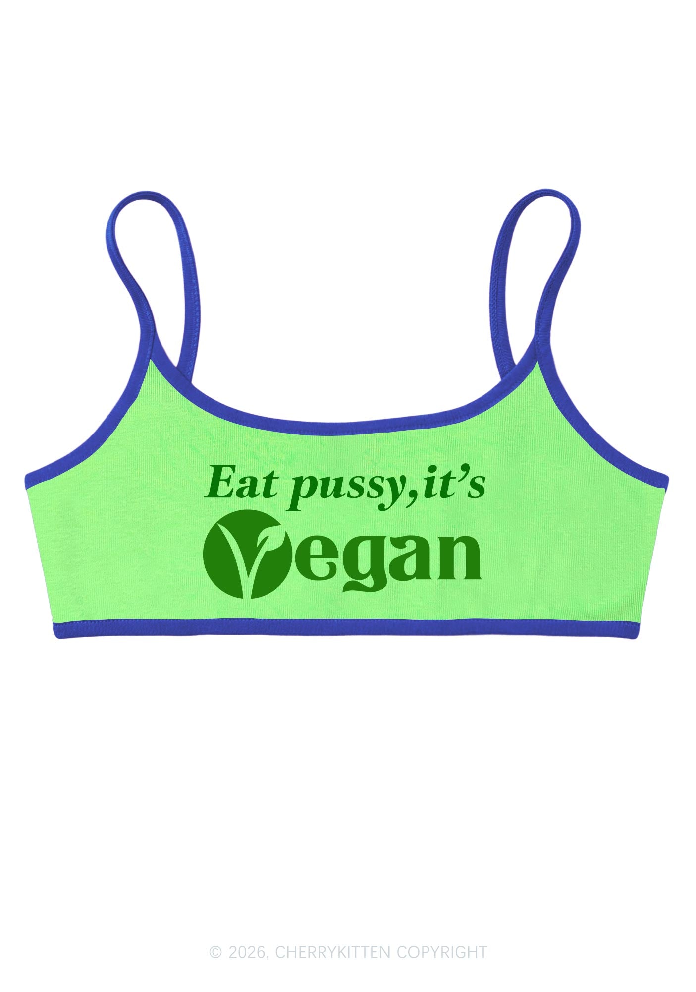 Eat Puxxy Its Vegan Y2K Super Crop Cami Cherrykitten