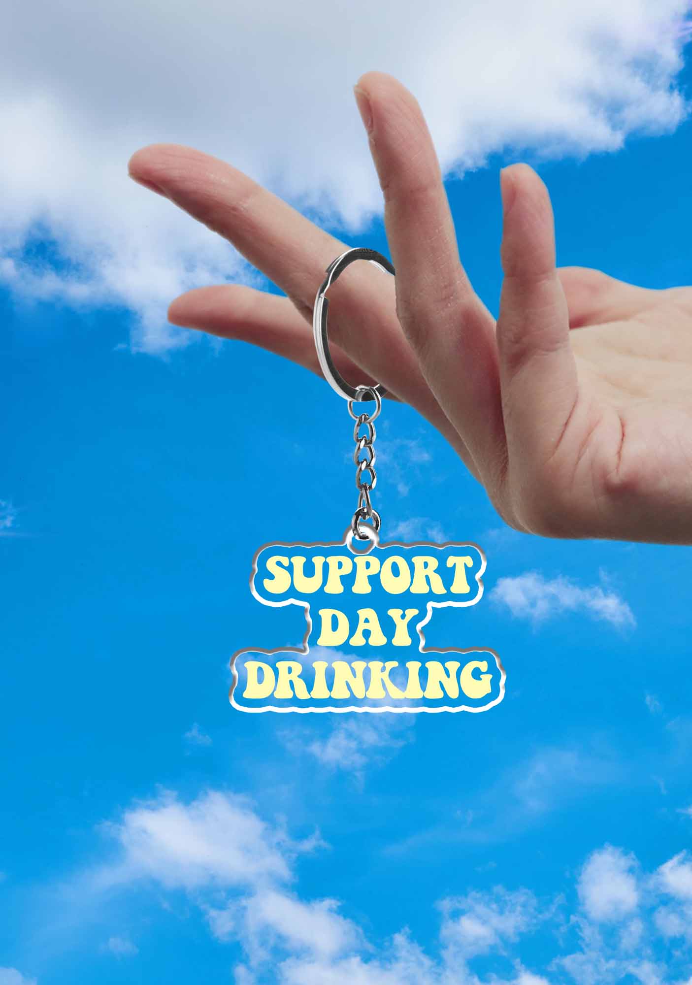 Support Day Drinking 1Pc Y2K Keychain Cherrykitten