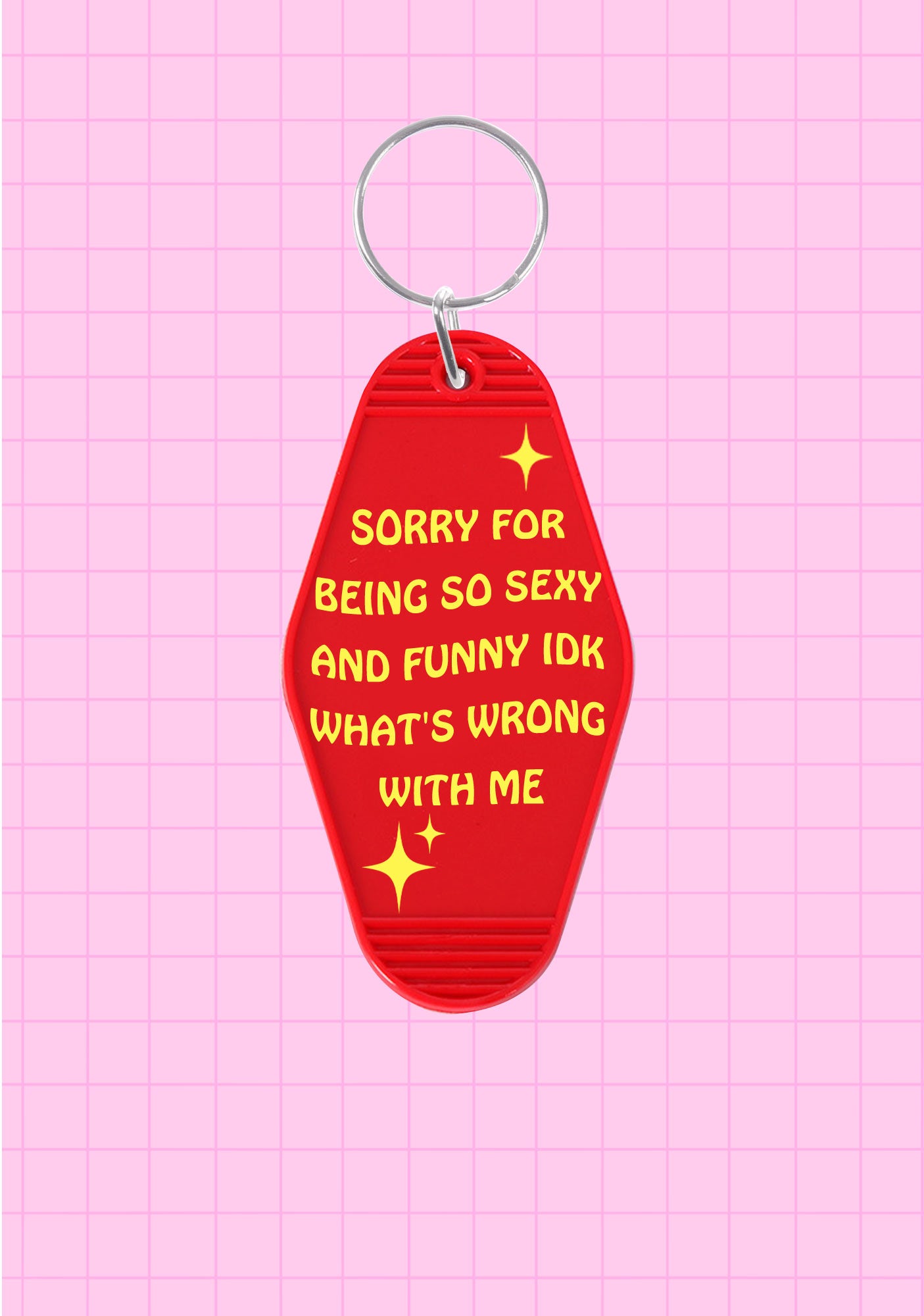 Sorry For Being So Funny 1Pc Y2K Hotel Keychain Cherrykitten