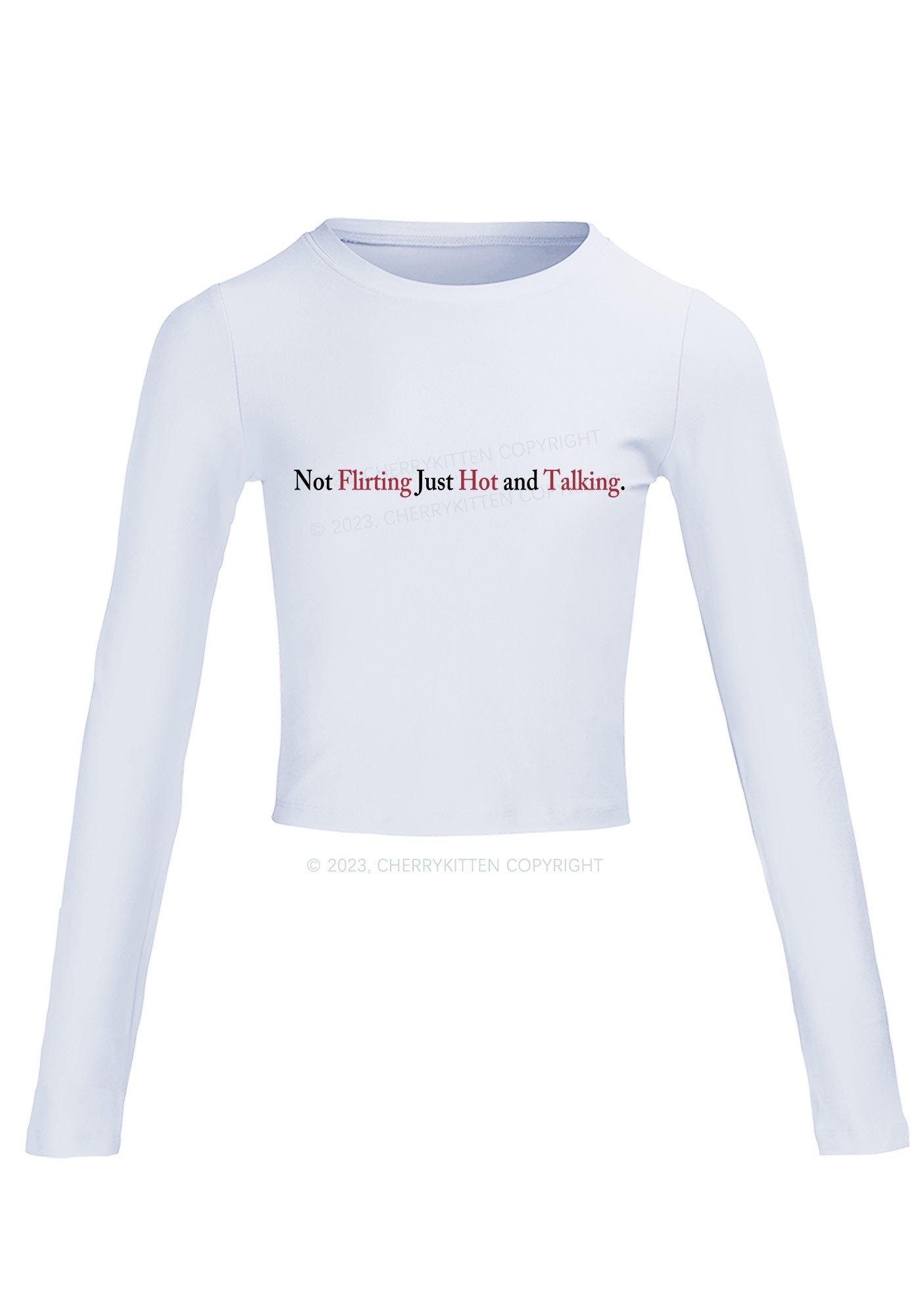 Just Hot And Talking Long Sleeve Crop Top Cherrykitten