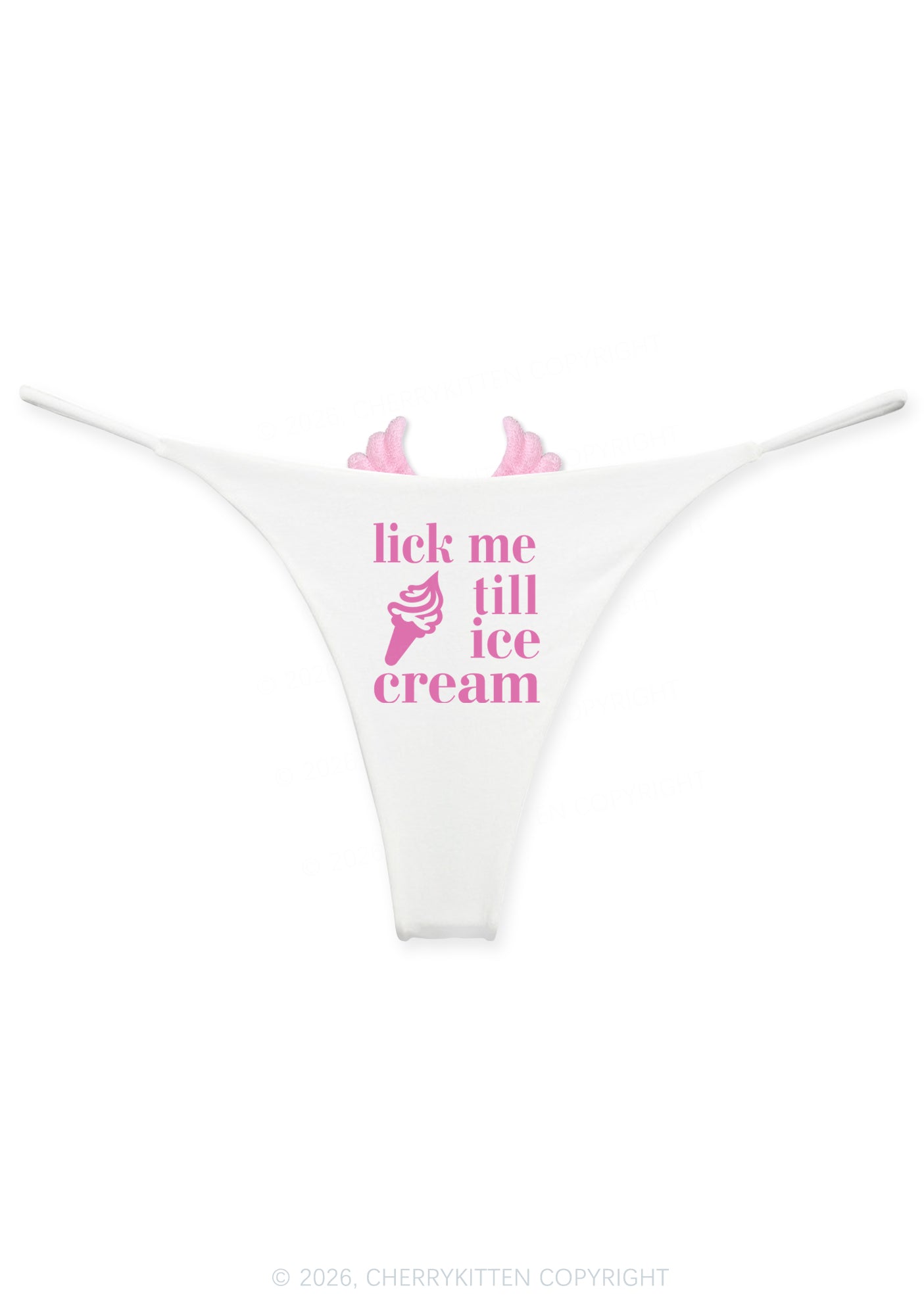 Lick Me Till Ice Cream Y2K Goth Angel Wings Bikini String Thong Cherrykitten