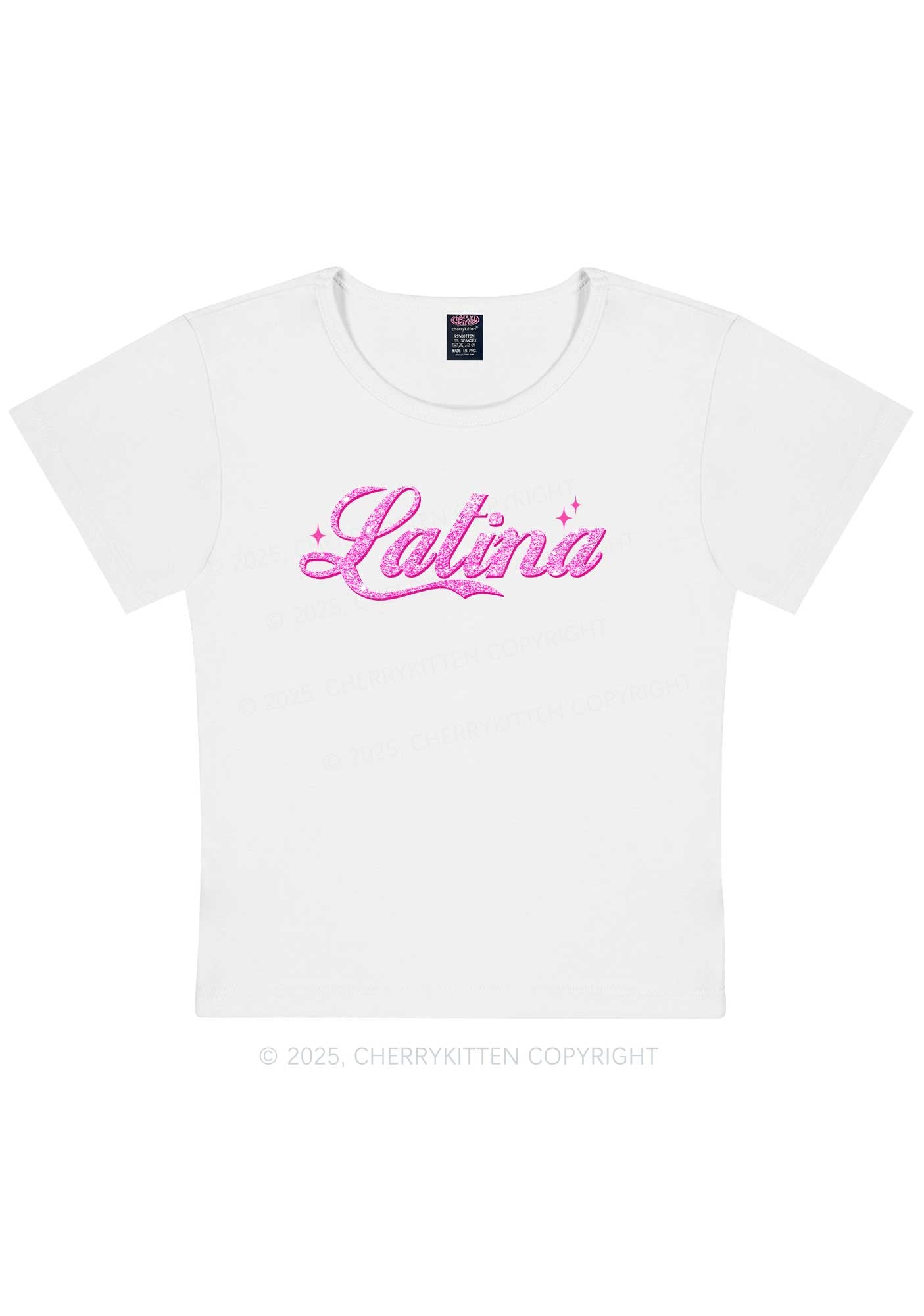 Pink Latina Y2K Baby Tee Cherrykitten
