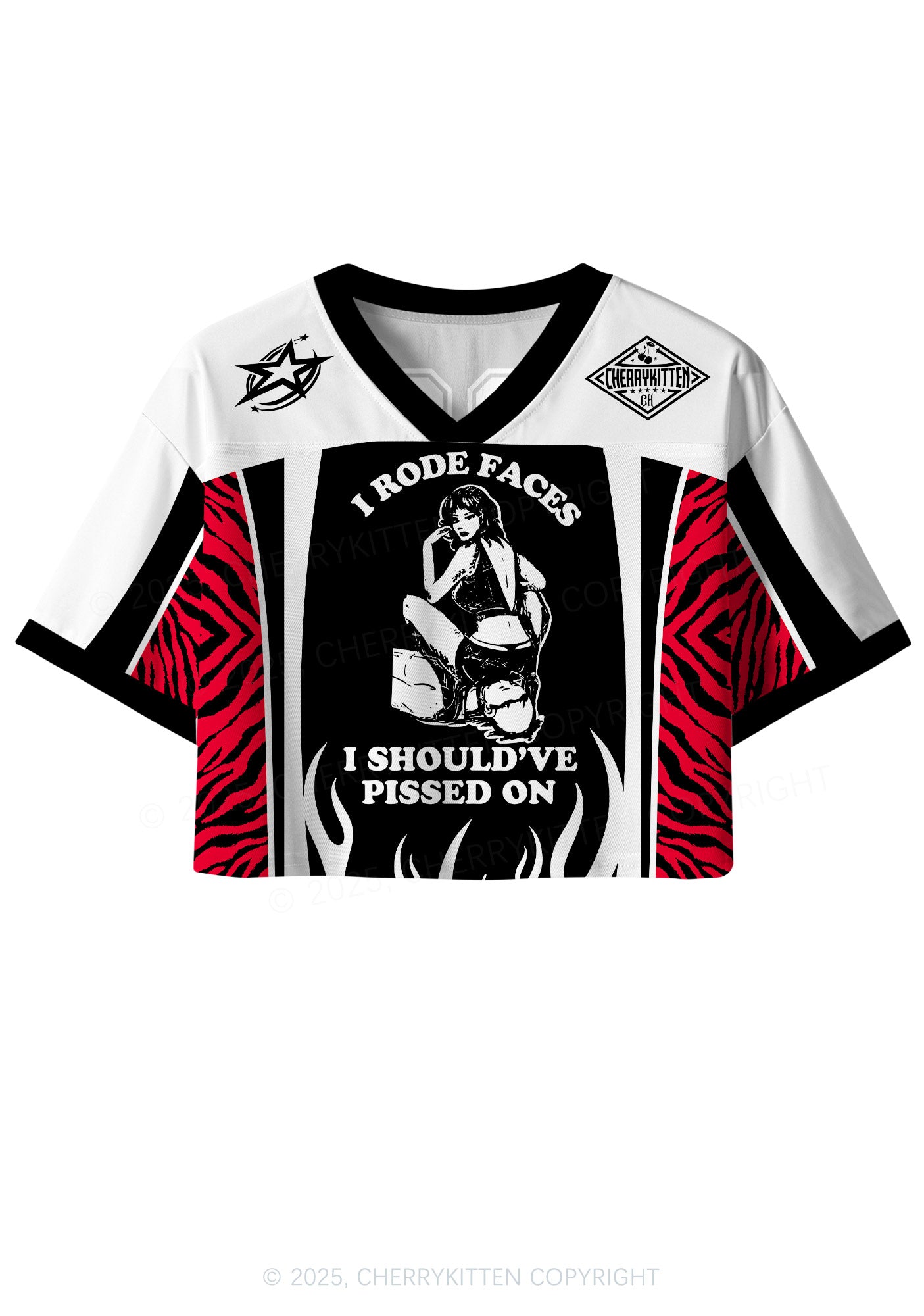 Custom I Rode Faces Y2K Crop Sport Jersey Shirts Cherrykitten