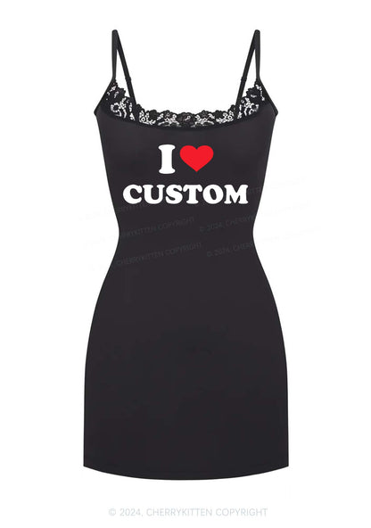 I Love Custom Y2K Lace Slip Dress Cherrykitten
