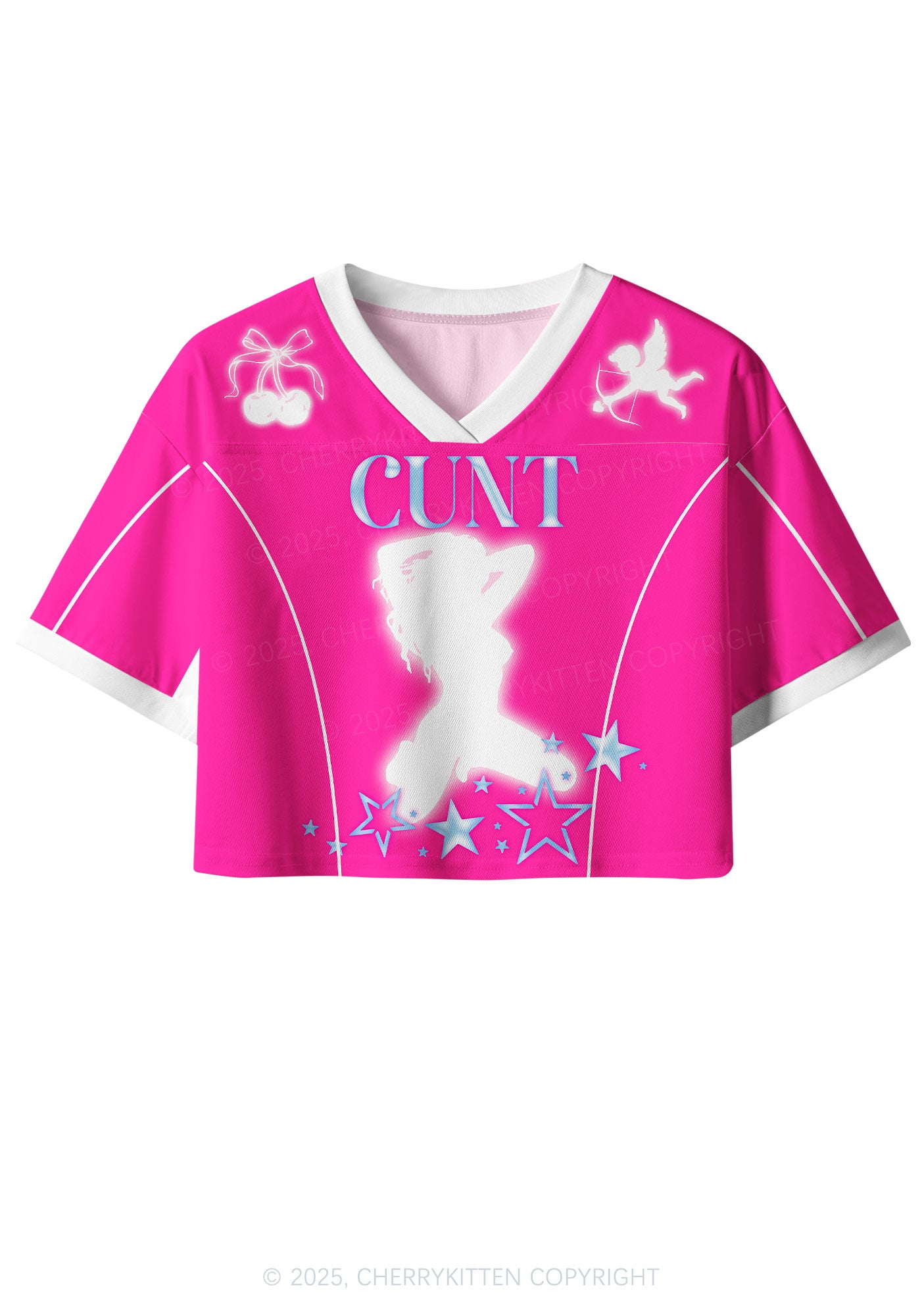 Custom Blue Cxxt Y2K Crop Sport Jersey Shirts Cherrykitten