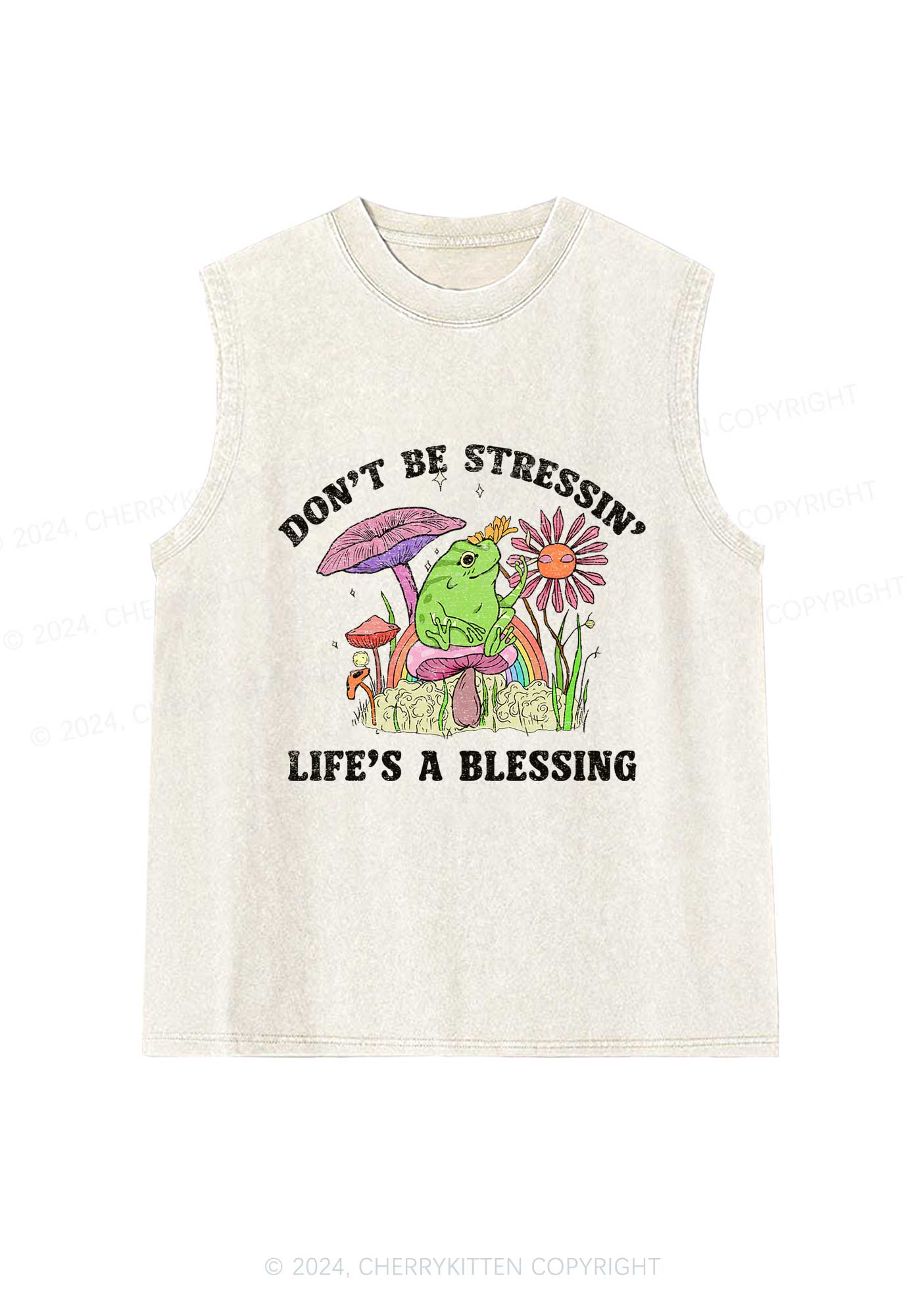 Don't Be Stressin Y2K Washed Tank Cherrykitten