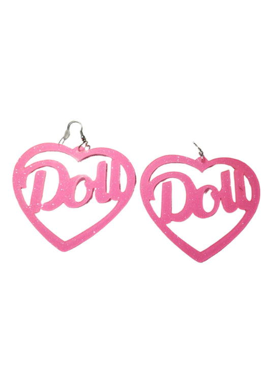 Pink Heart Doll Y2K Earrings Cherrykitten