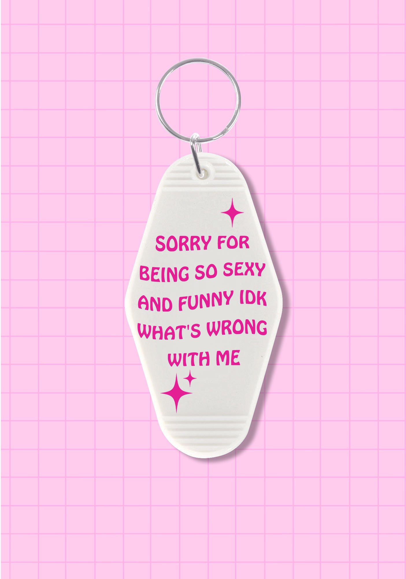 Sorry For Being So Funny 1Pc Y2K Hotel Keychain Cherrykitten