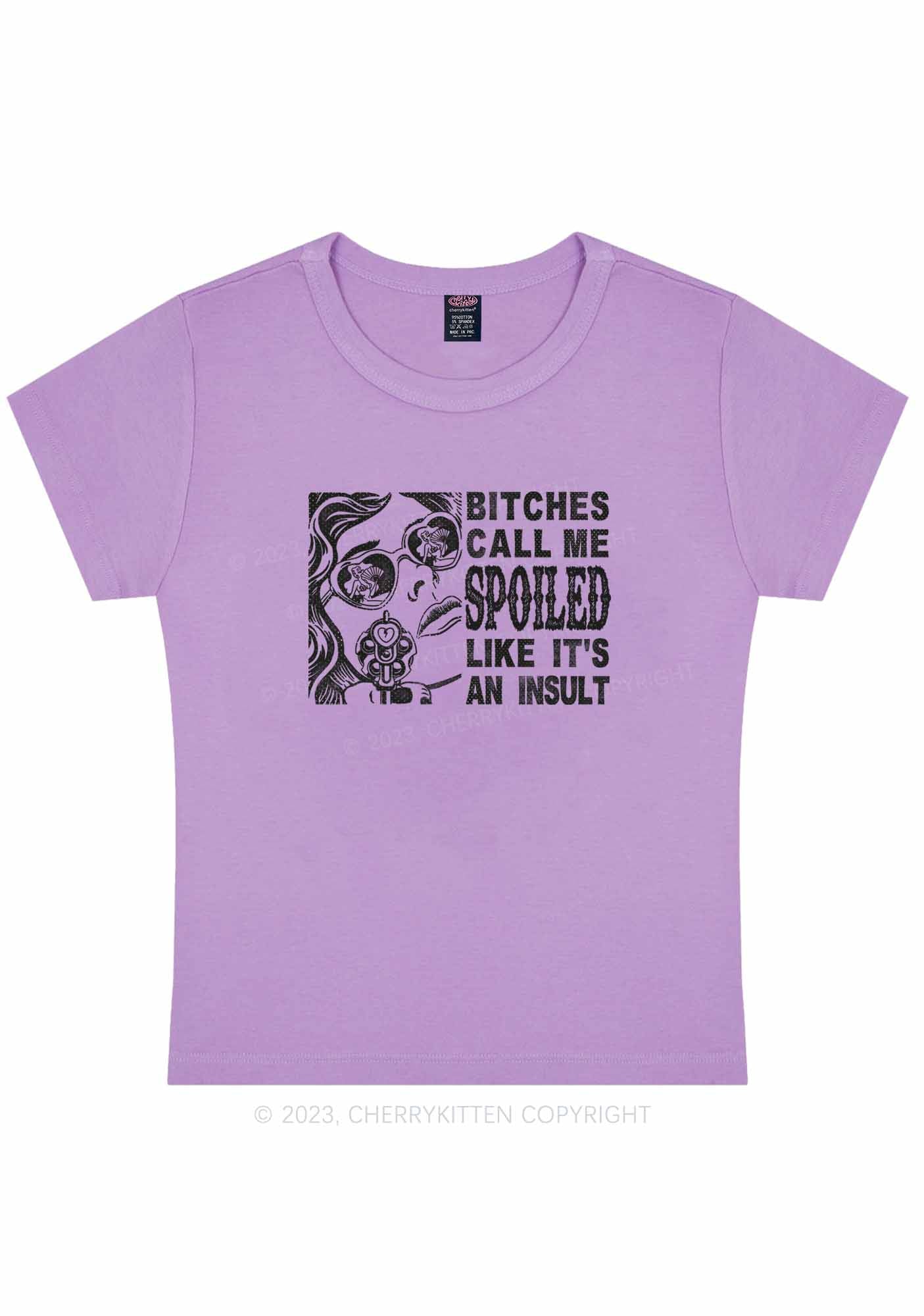 Curvy Bxxches Call Me Spoiled Y2K Baby Tee Cherrykitten
