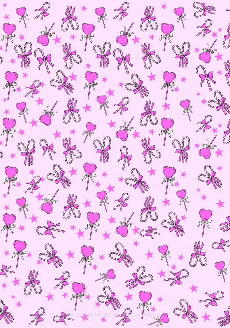 Christmas Heart Candy Y2K Print Long Sleeve Pajama Set Cherrykitten