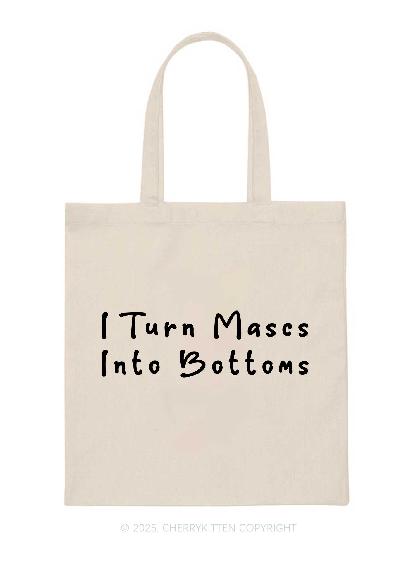 Turn Mascs Into Bottoms Pride Y2K Canvas Tote Bag Cherrykitten