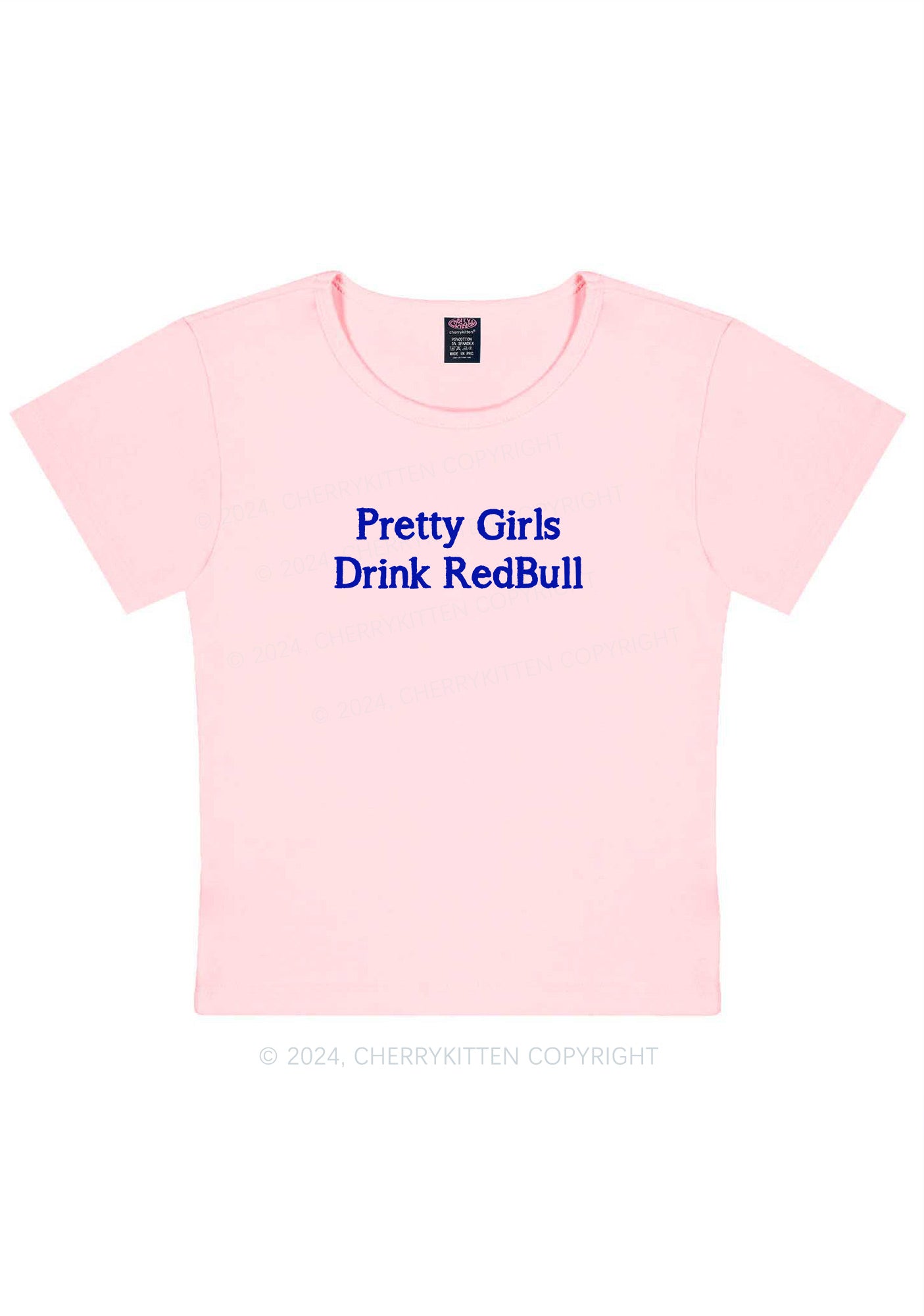 Pretty Girls Drink Redbull Y2K Baby Tee Cherrykitten
