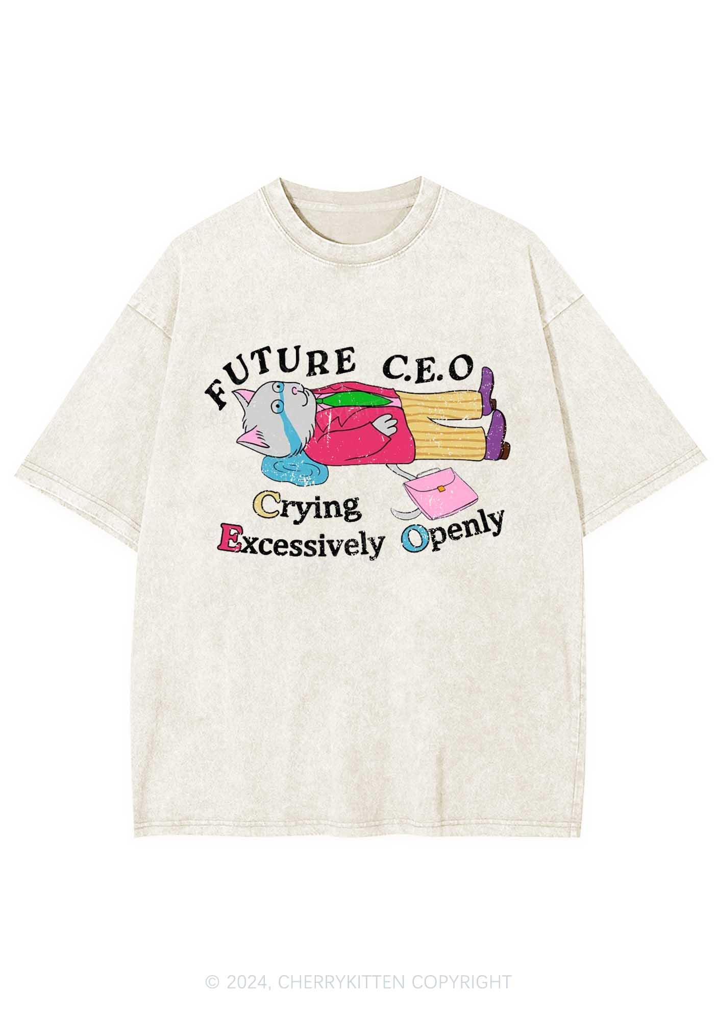 Future CEO Y2K Washed Tee Cherrykitten