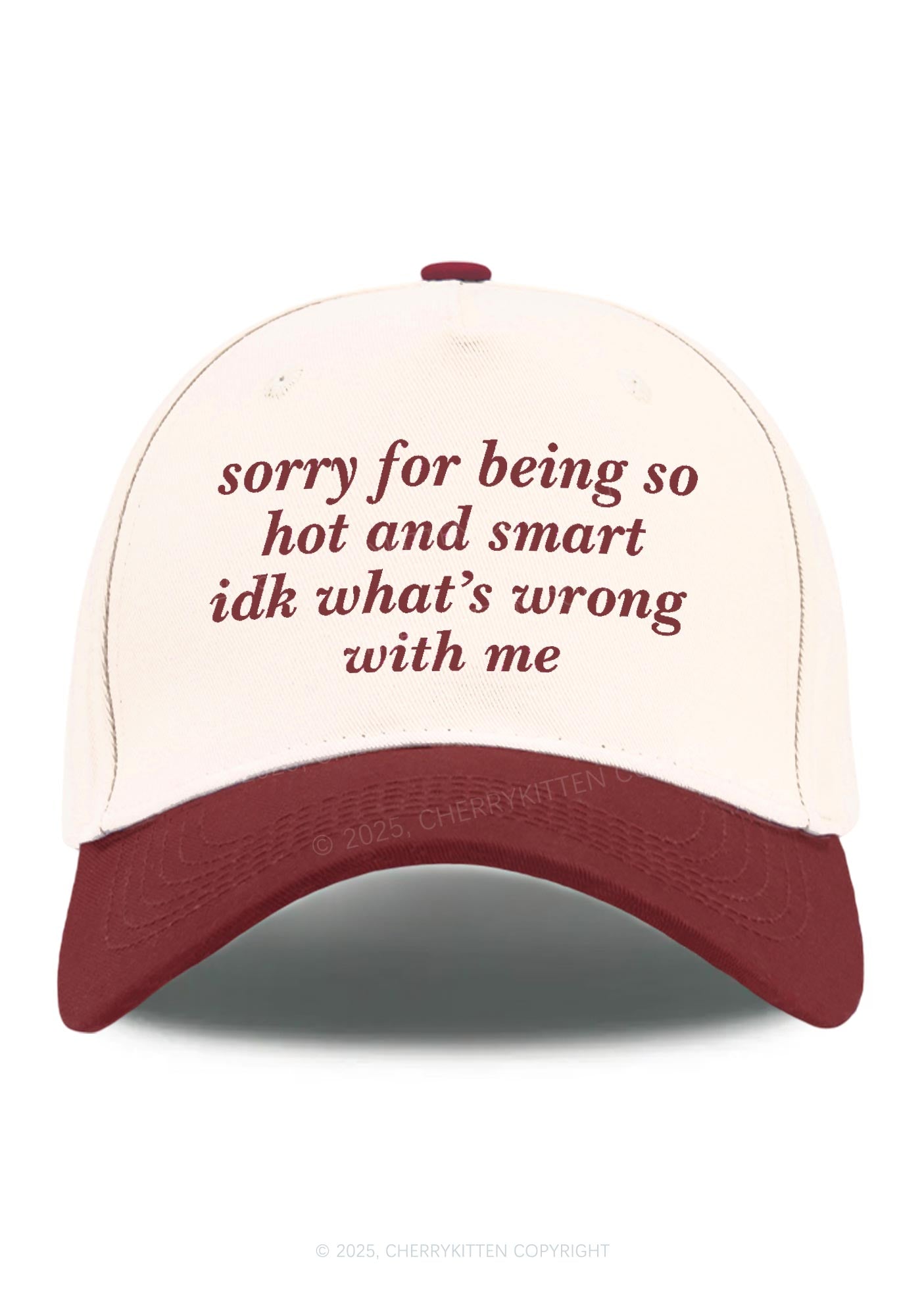 Sorry For Being So Smart Y2K Color Block Baseball Cap Cherrykitten
