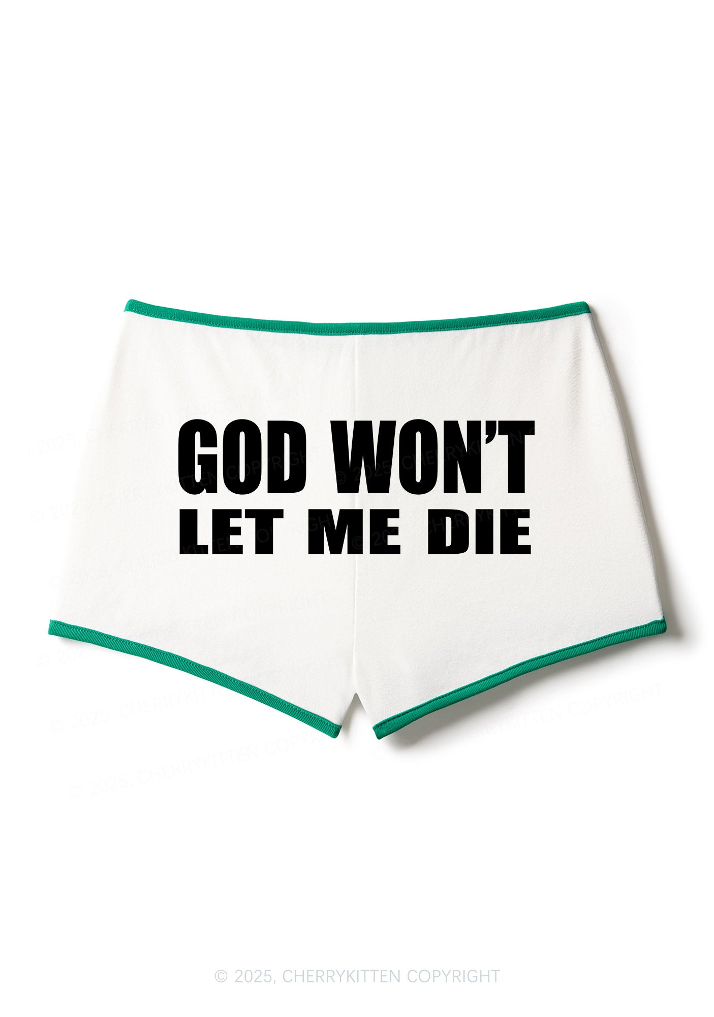 God Wont Let Me Die Y2K Contrast Mini Shorts Cherrykitten