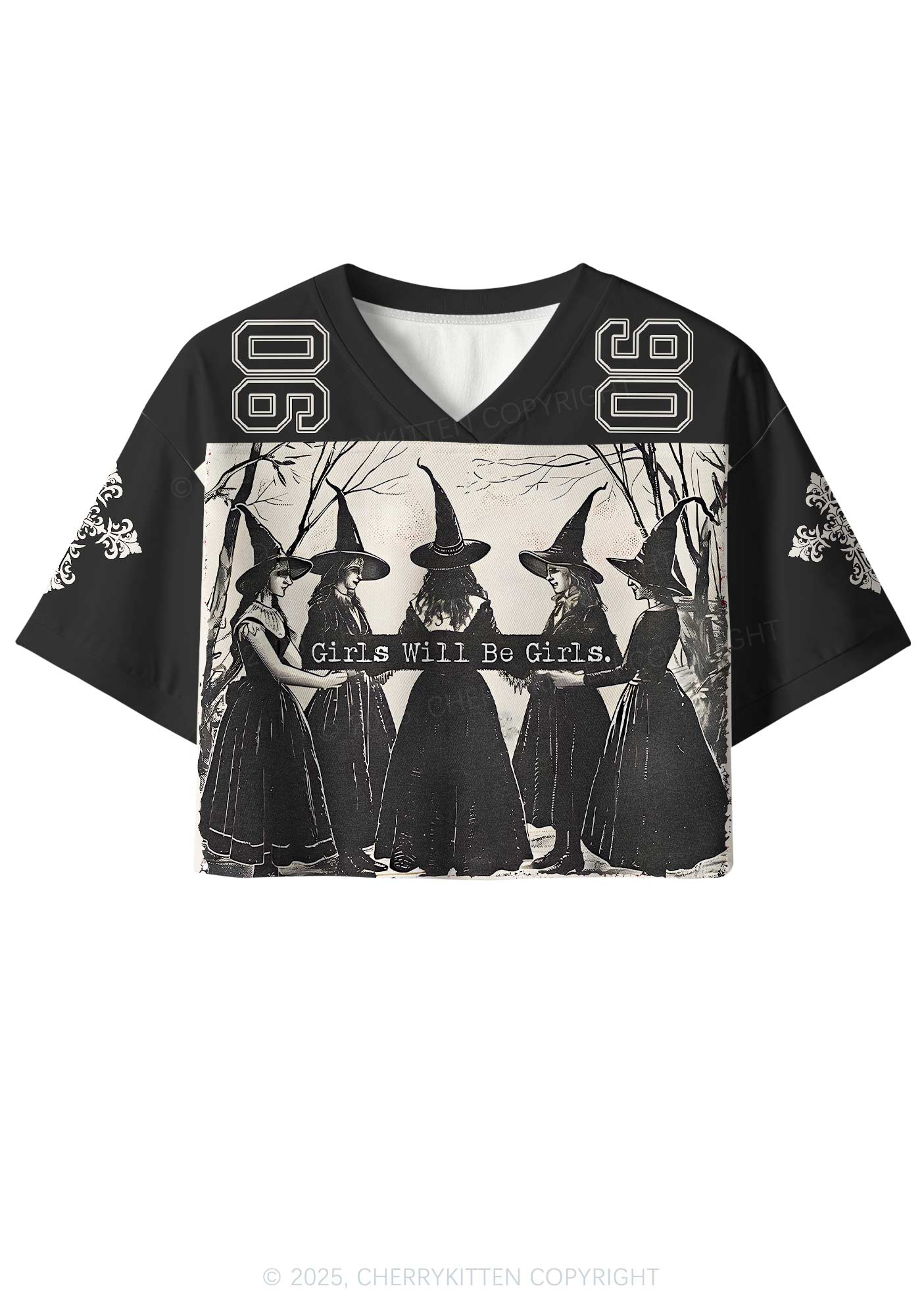Custom Halloween Girls Will Be Girls Y2K Crop Sport Jersey Shirts Cherrykitten