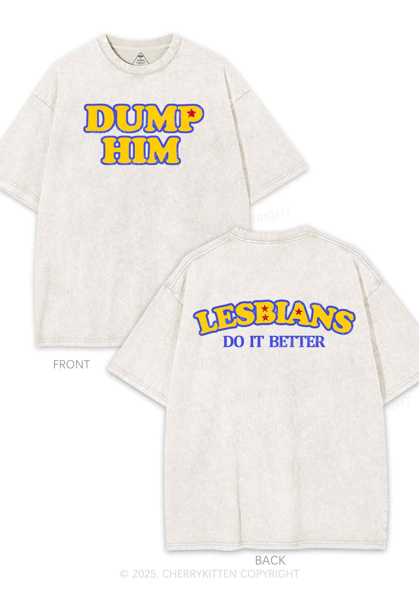 Lesbians Do It Better Two Sides Y2K Shirts Washed Tee Cherrykitten