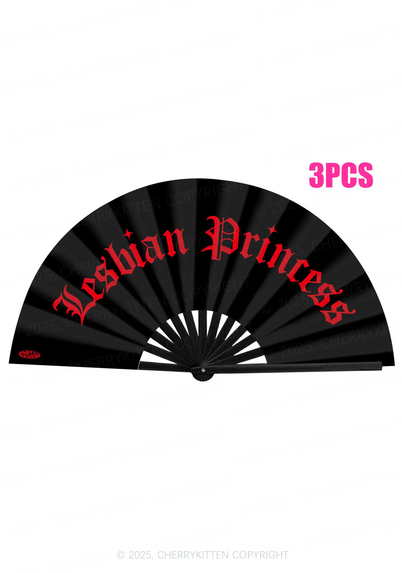 Lesbian Princess Pride Y2K Rave Hand Fan Cherrykitten