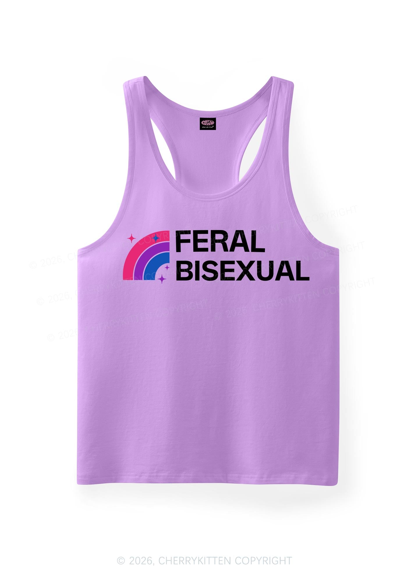 Feral Bisexual Pride Y2K Men Racerback Tank Top Cherrykitten