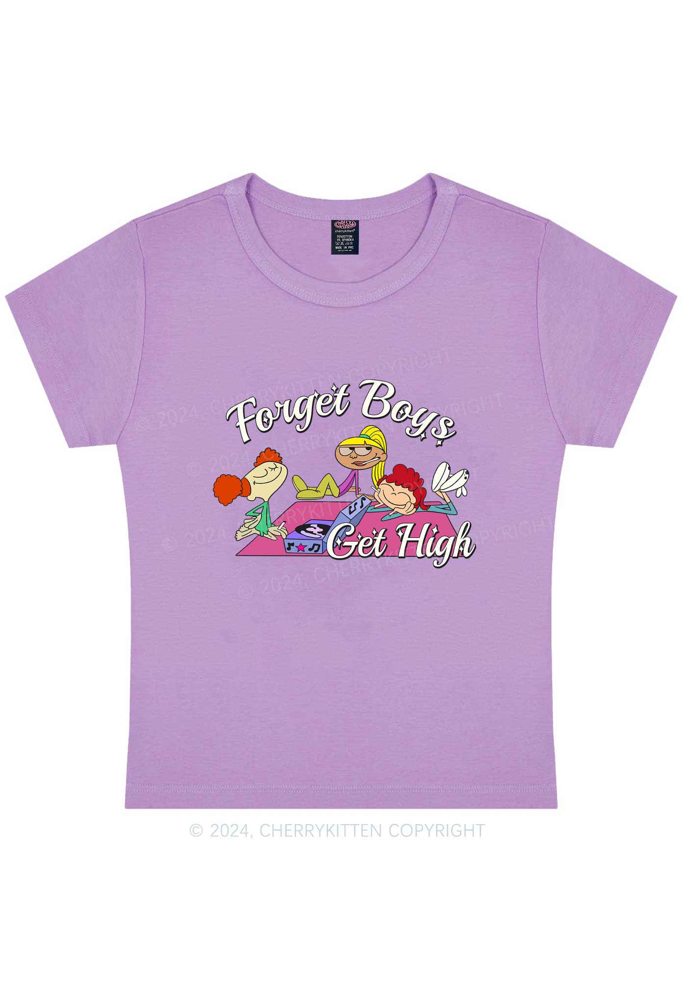 Curvy Forget Boys Y2K Baby Tee Cherrykitten