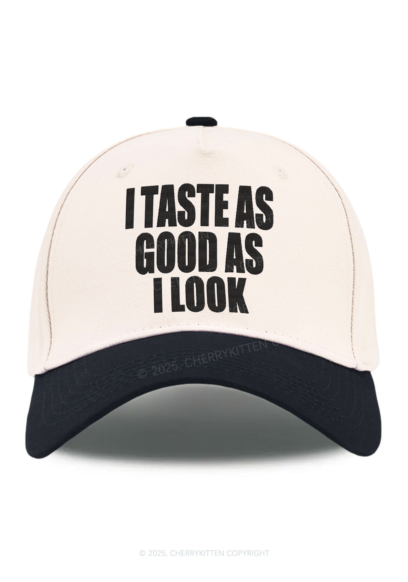 Embroidered Taste Good Y2K Color Block Baseball Cap Cherrykitten