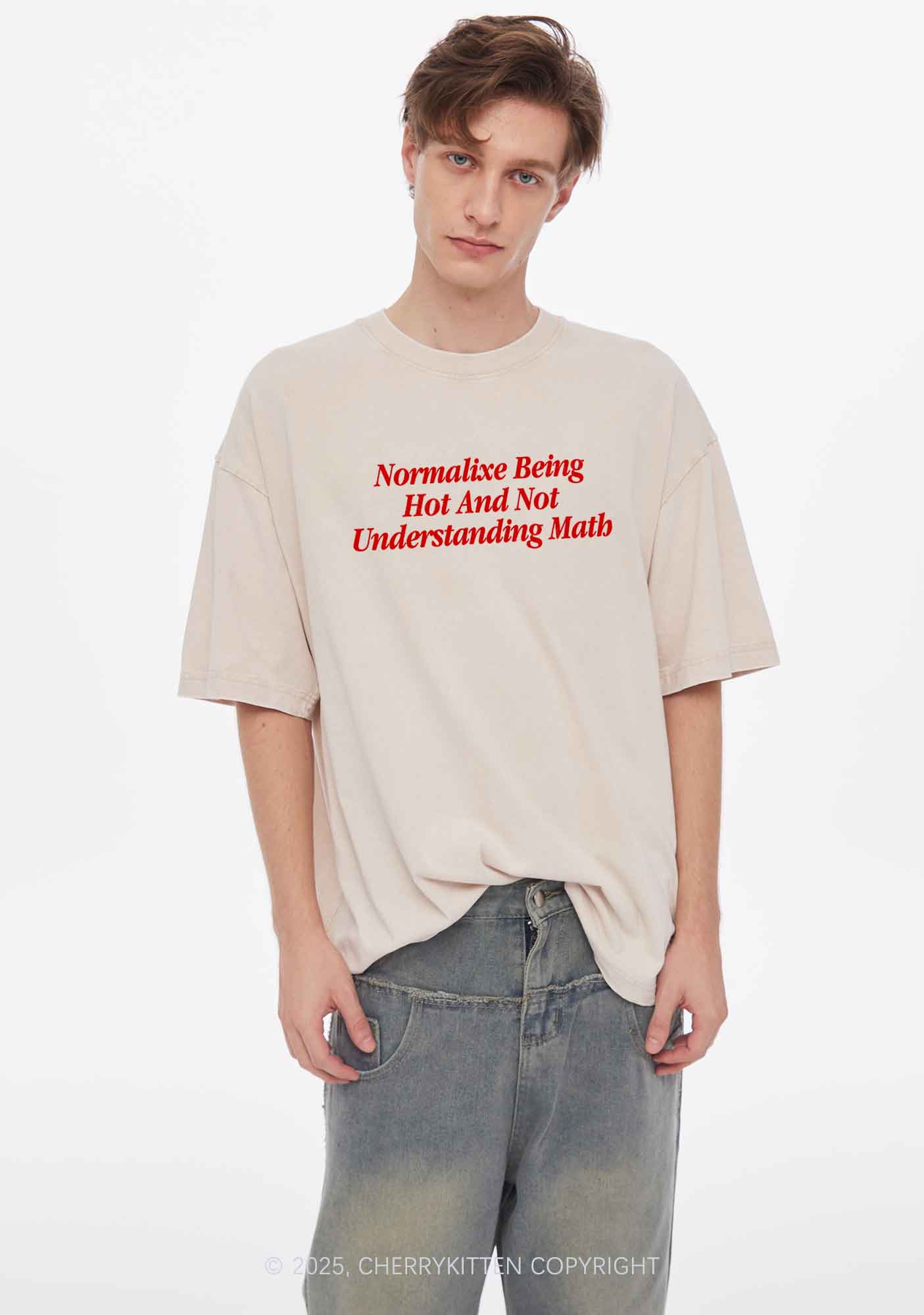 Hot And Not Understanding Math Y2K Washed Tee Cherrykitten