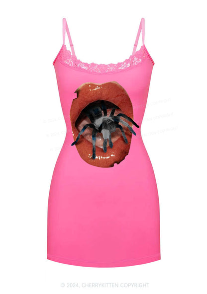 Eat Spider Y2K Lace Slip Dress Cherrykitten
