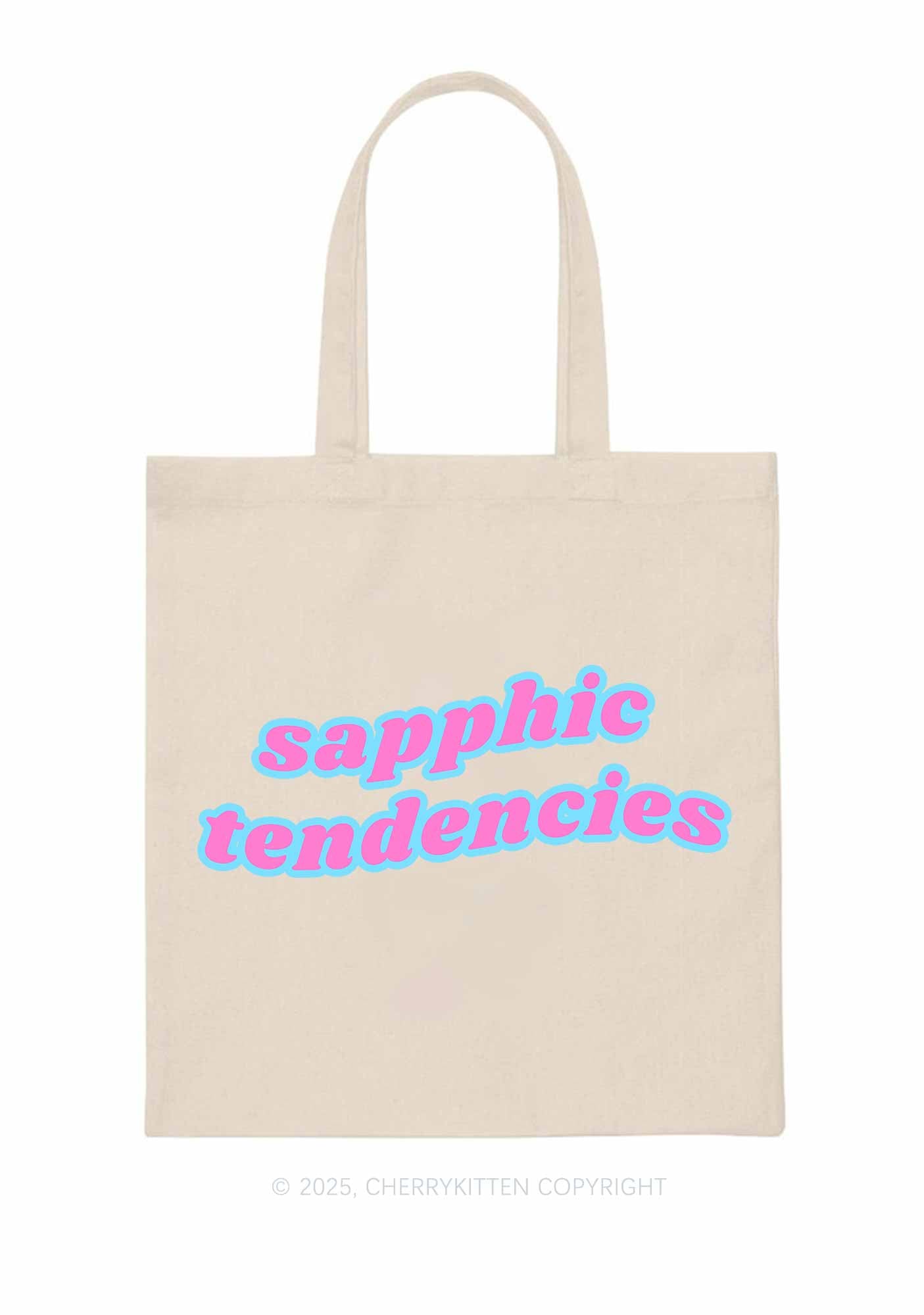 Sapphic Tendencies Pride Y2K Canvas Tote Bag Cherrykitten