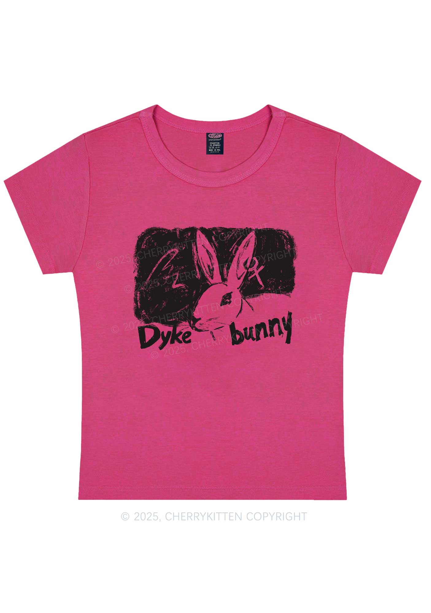 Dyke Bunny Y2K Baby Tee Cherrykitten