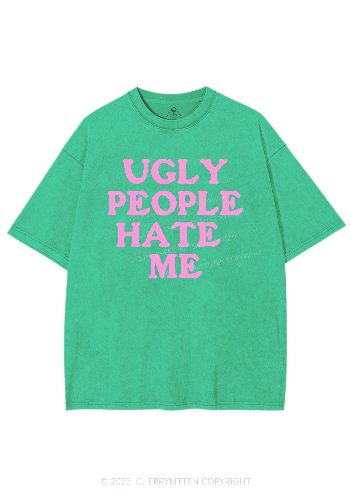 Ugly People Hate Me Y2K Shirts Washed Tee Cherrykitten